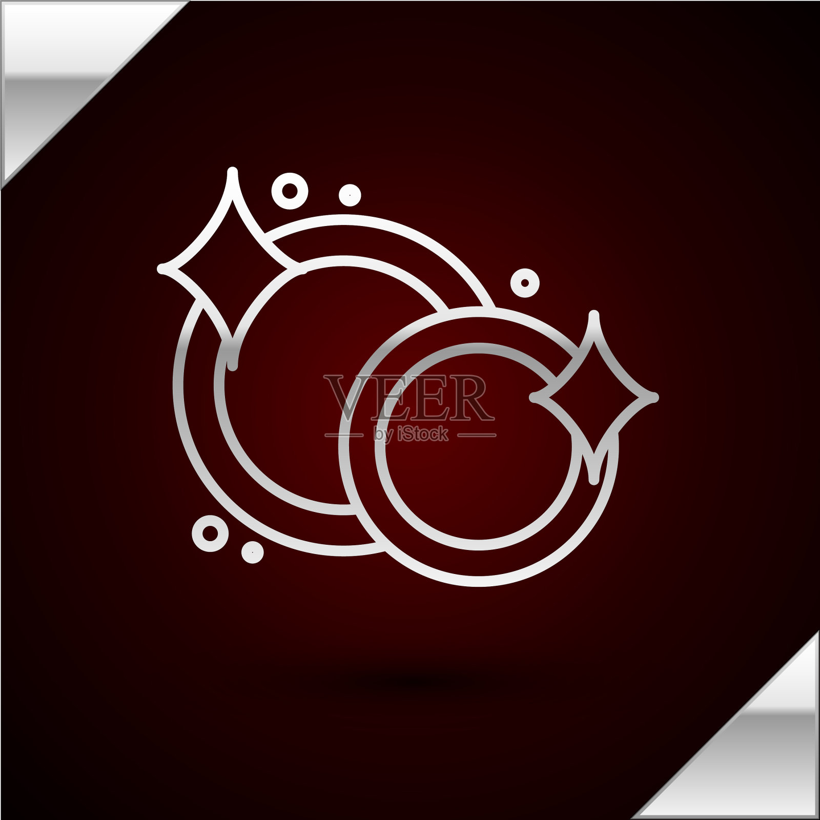 银线洗碗图标孤立在黑暗图标素材