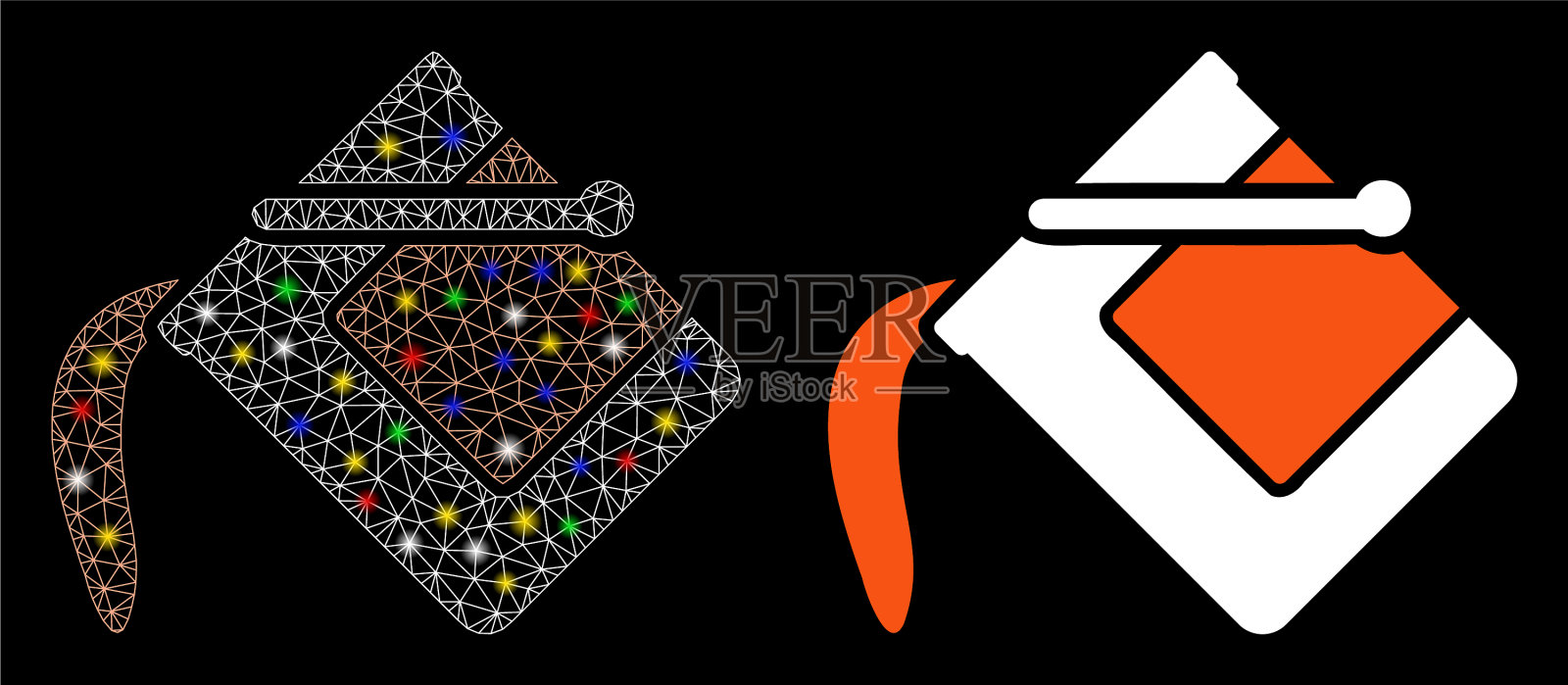 耀斑网格2d洪水填充图标耀斑插画图片素材