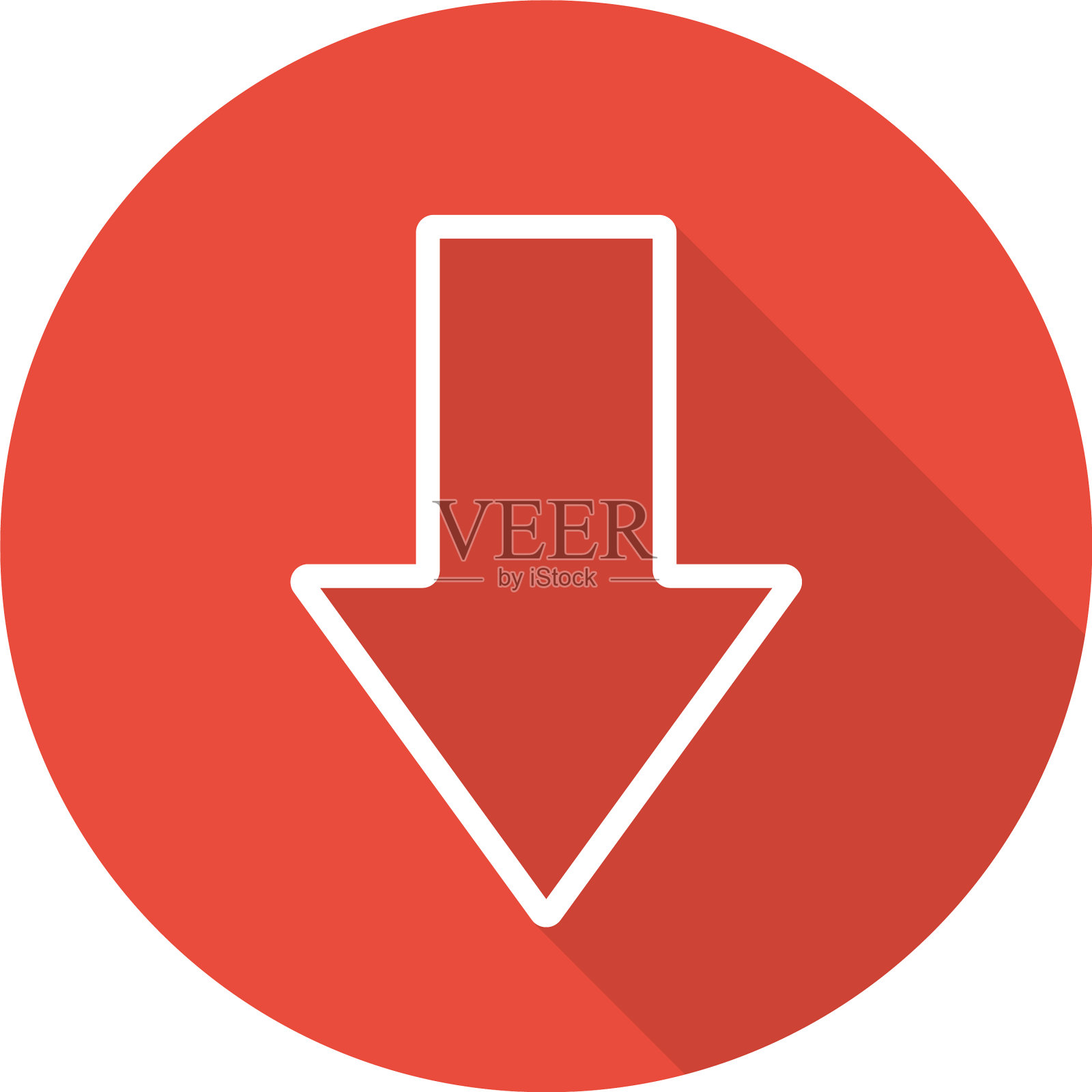 下载箭头扁平线性长阴影图标图标素材