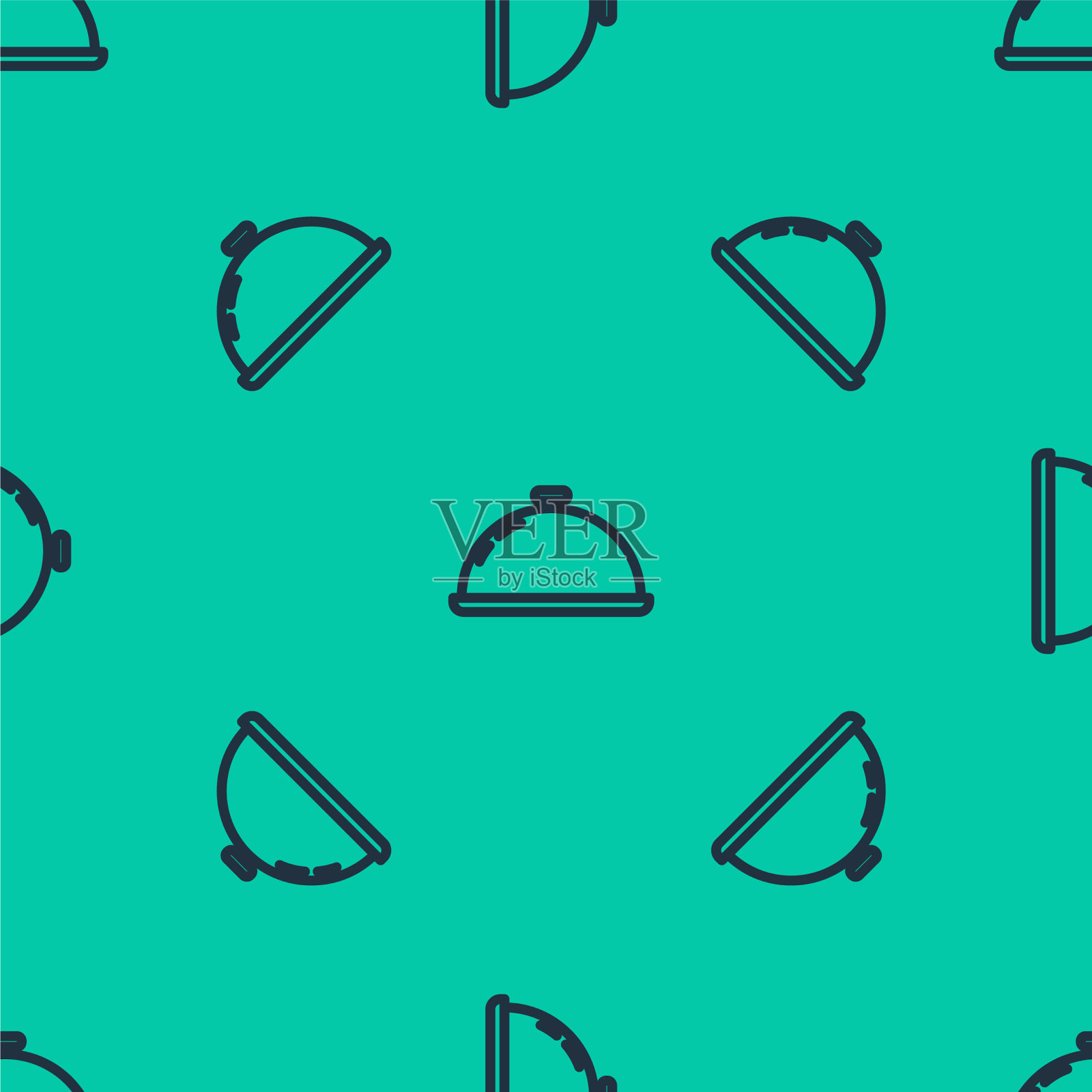 蓝色的线覆盖着一个托盘食物图标插画图片素材