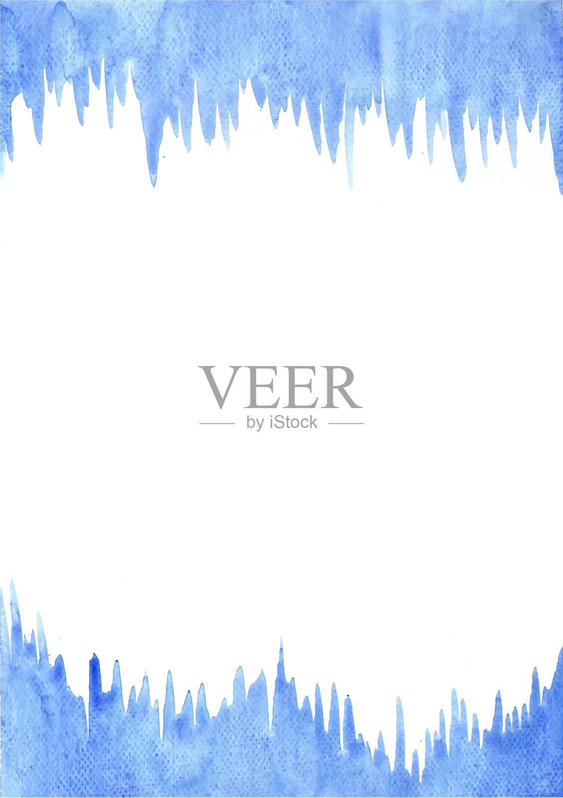 抽象蓝色笔刷水彩手绘插画图片素材