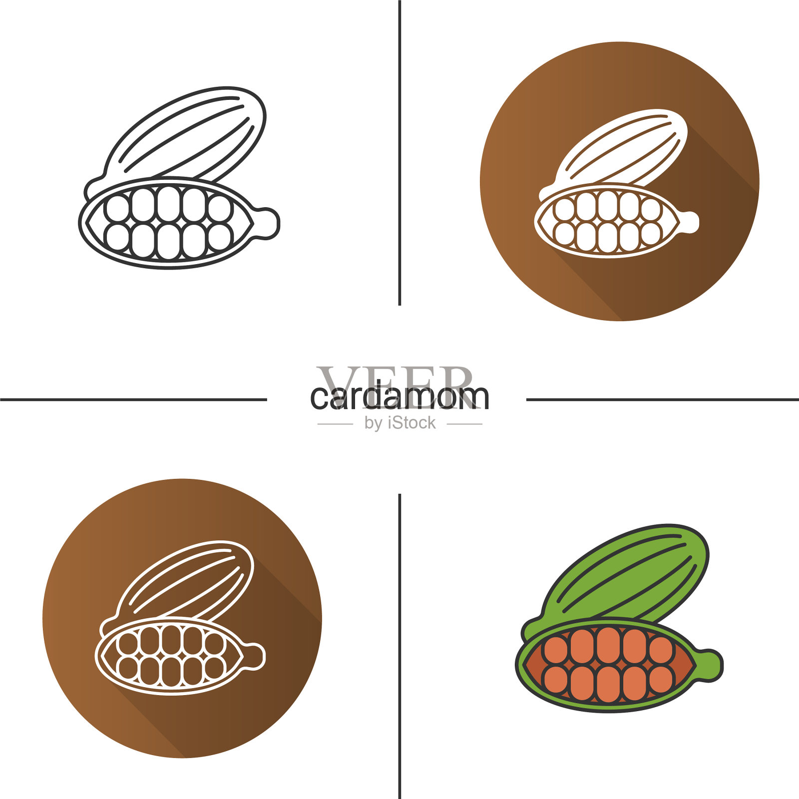 图标平面设计线性和颜色风格孤立图标素材