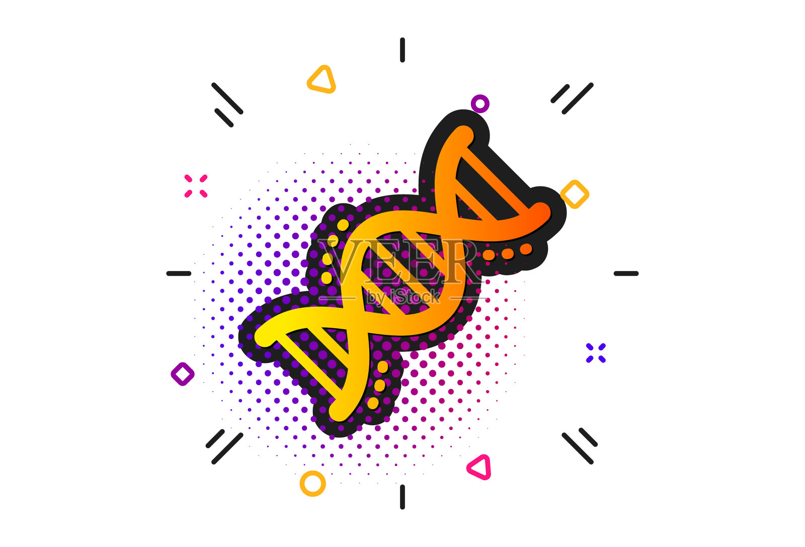化学DNA图标实验室分析标志插画图片素材