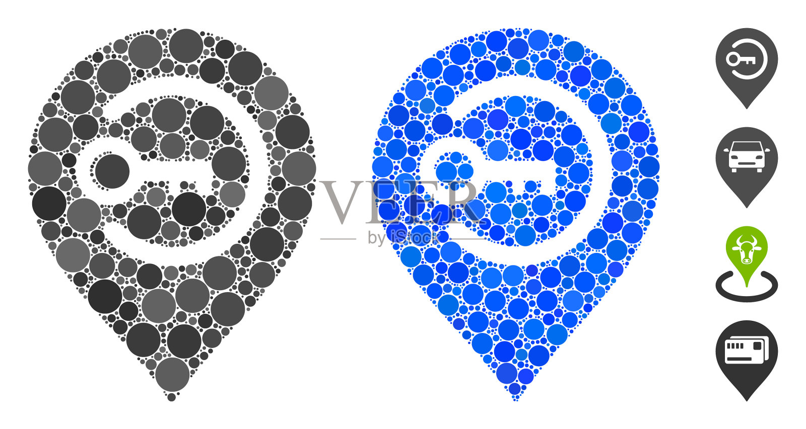 按键登录标记组成圆圈图标插画图片素材