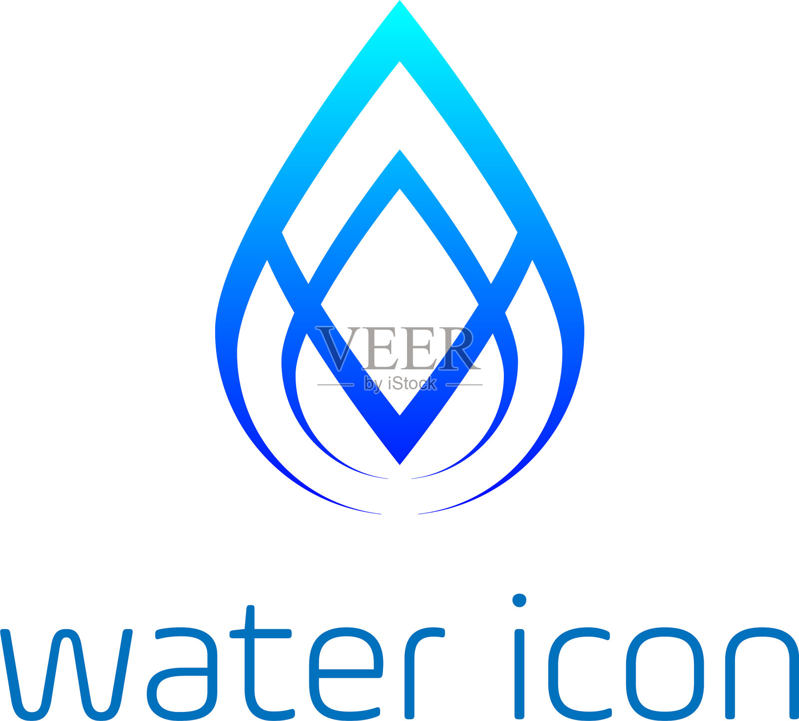 抽象蓝色水滴标志设计模板图标素材