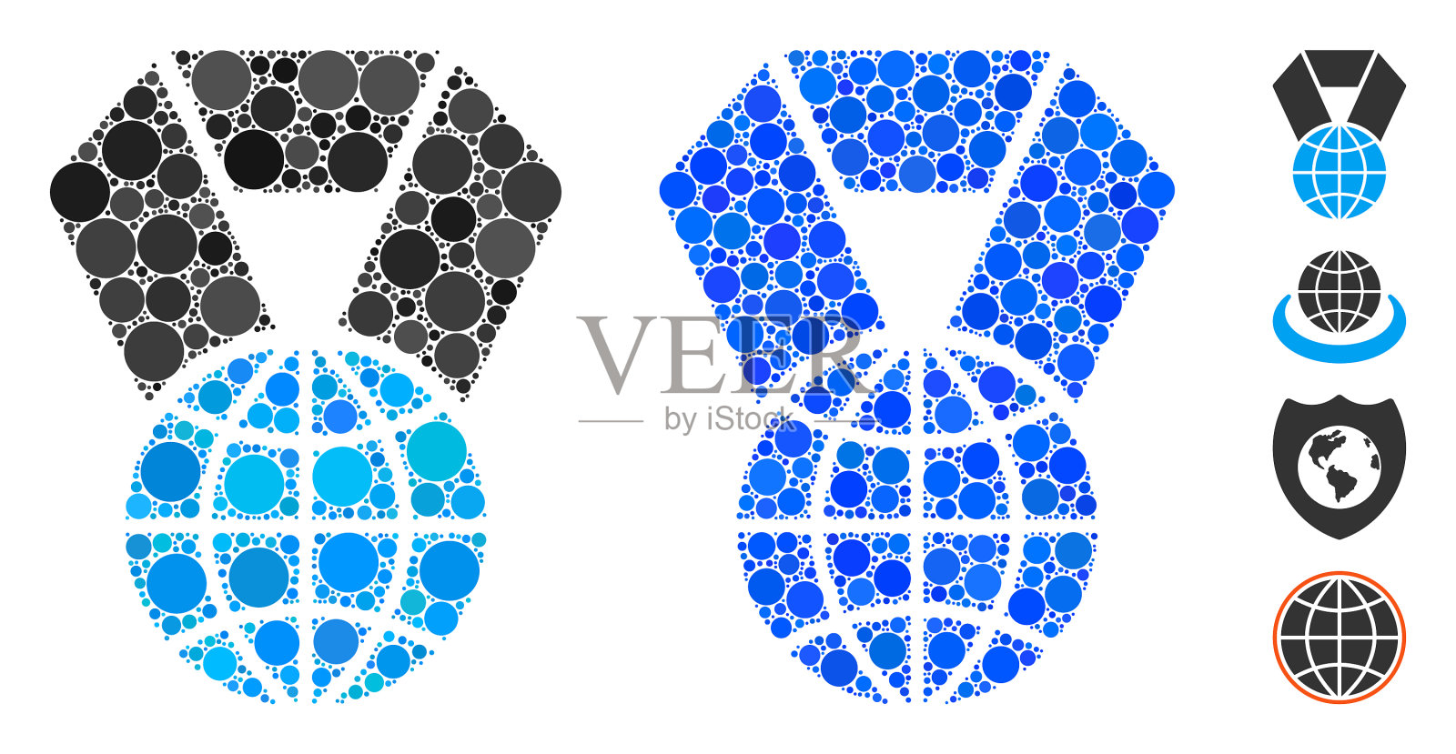 世界奖项组成图标圆点插画图片素材