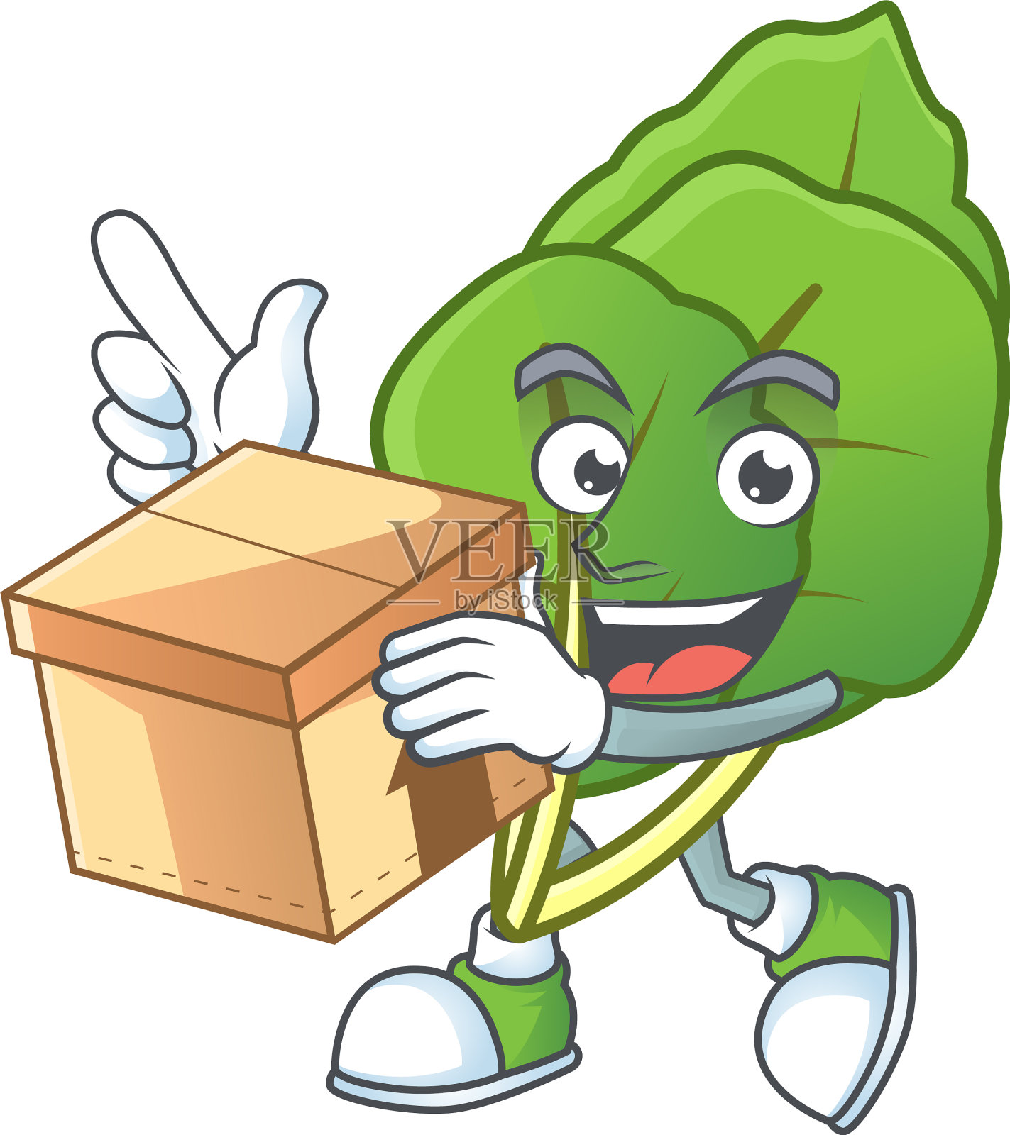 可爱的羽衣甘蓝绿色卡通人物风格设计元素图片