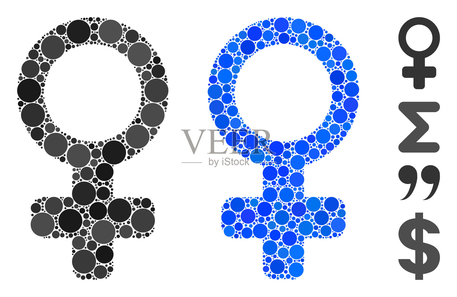 金星符号组成圆点图标插画图片素材