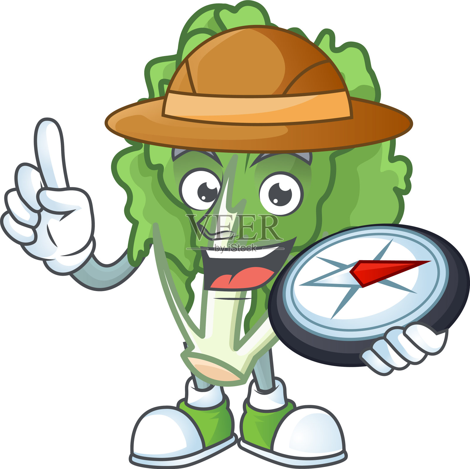 酷探险家菊苣卡通人物与一个设计元素图片