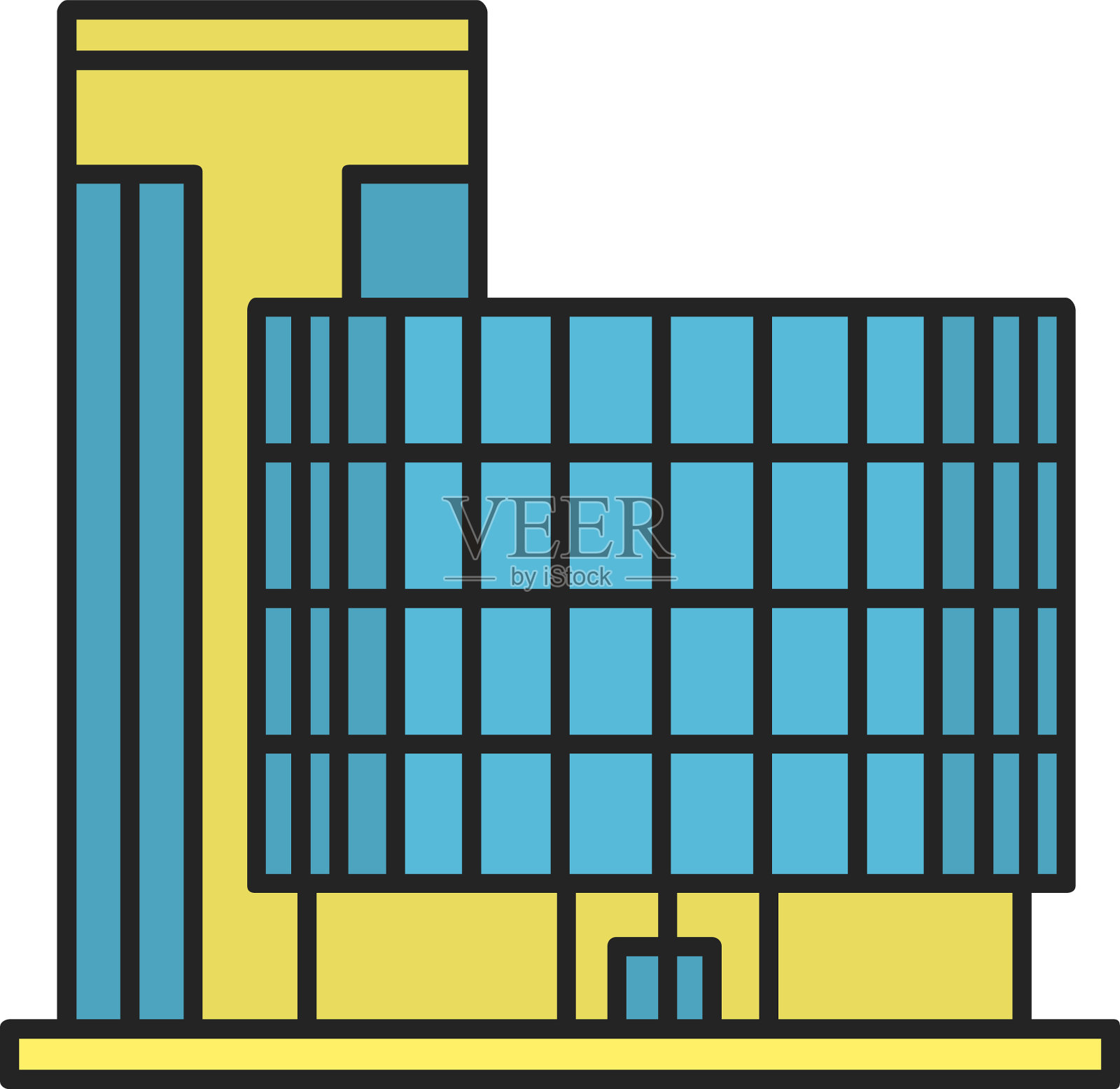 办公大楼颜色图标设计元素图片