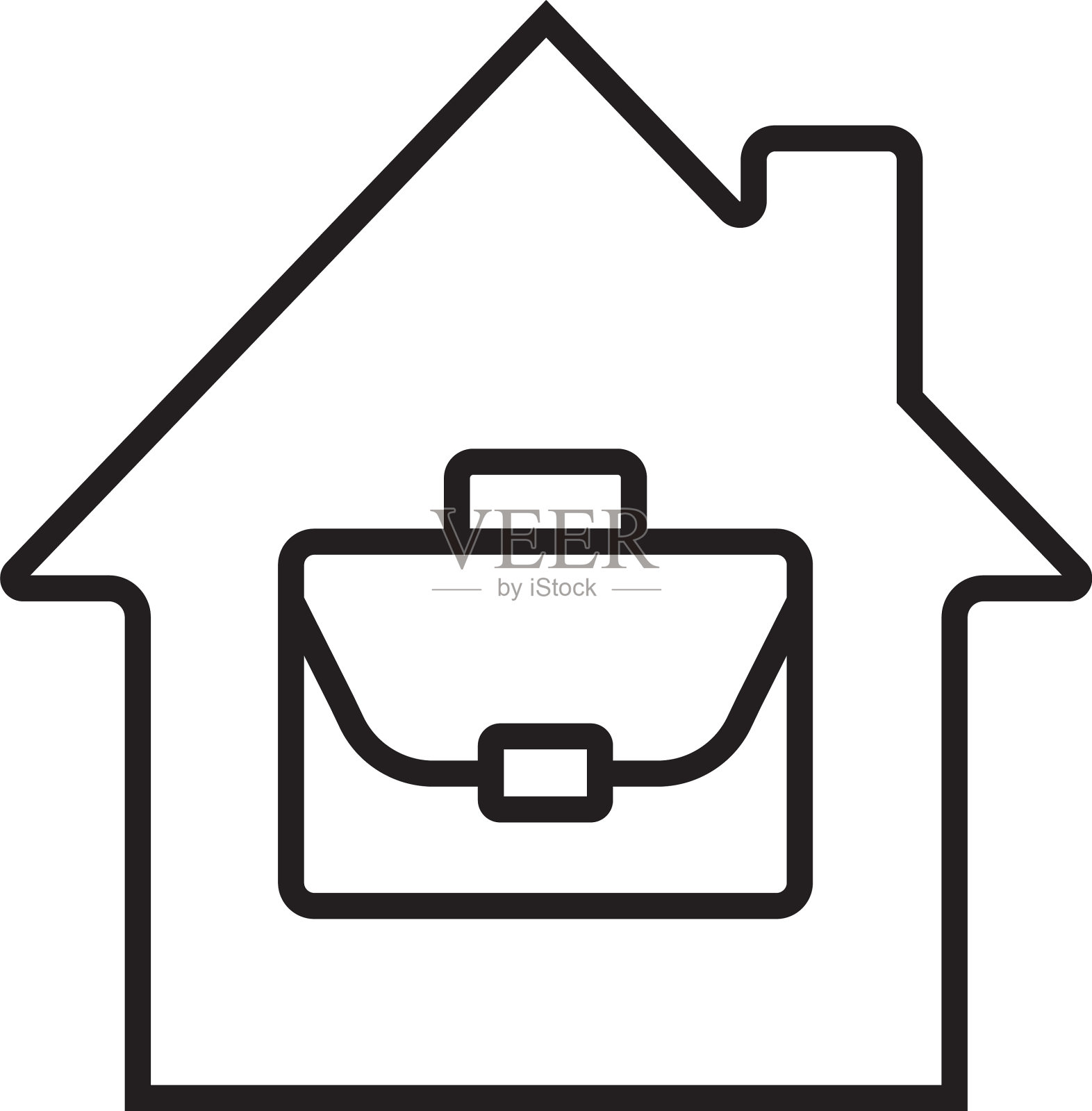 家庭办公室线性图标图标素材