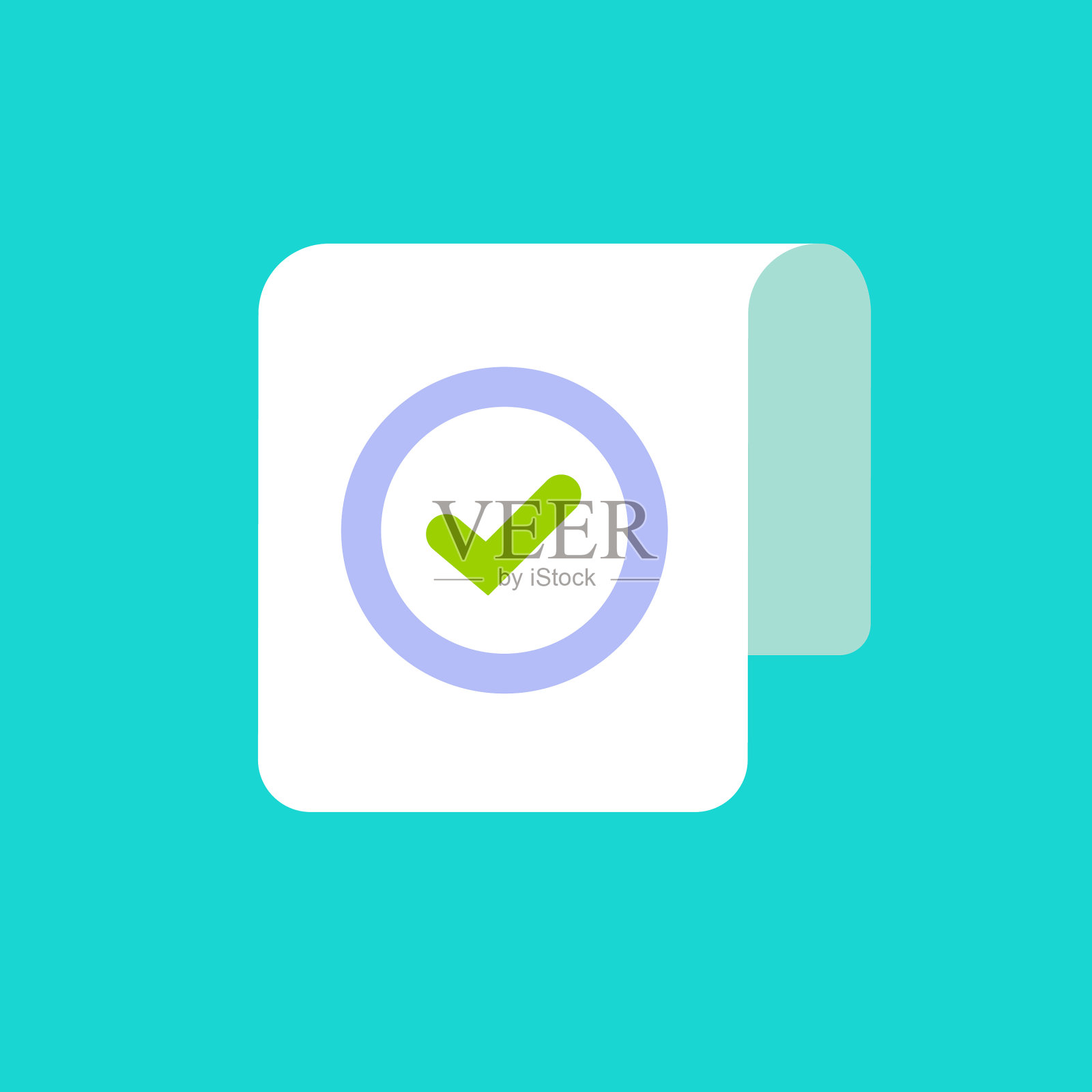 文档页面和勾号或勾号图标插画图片素材