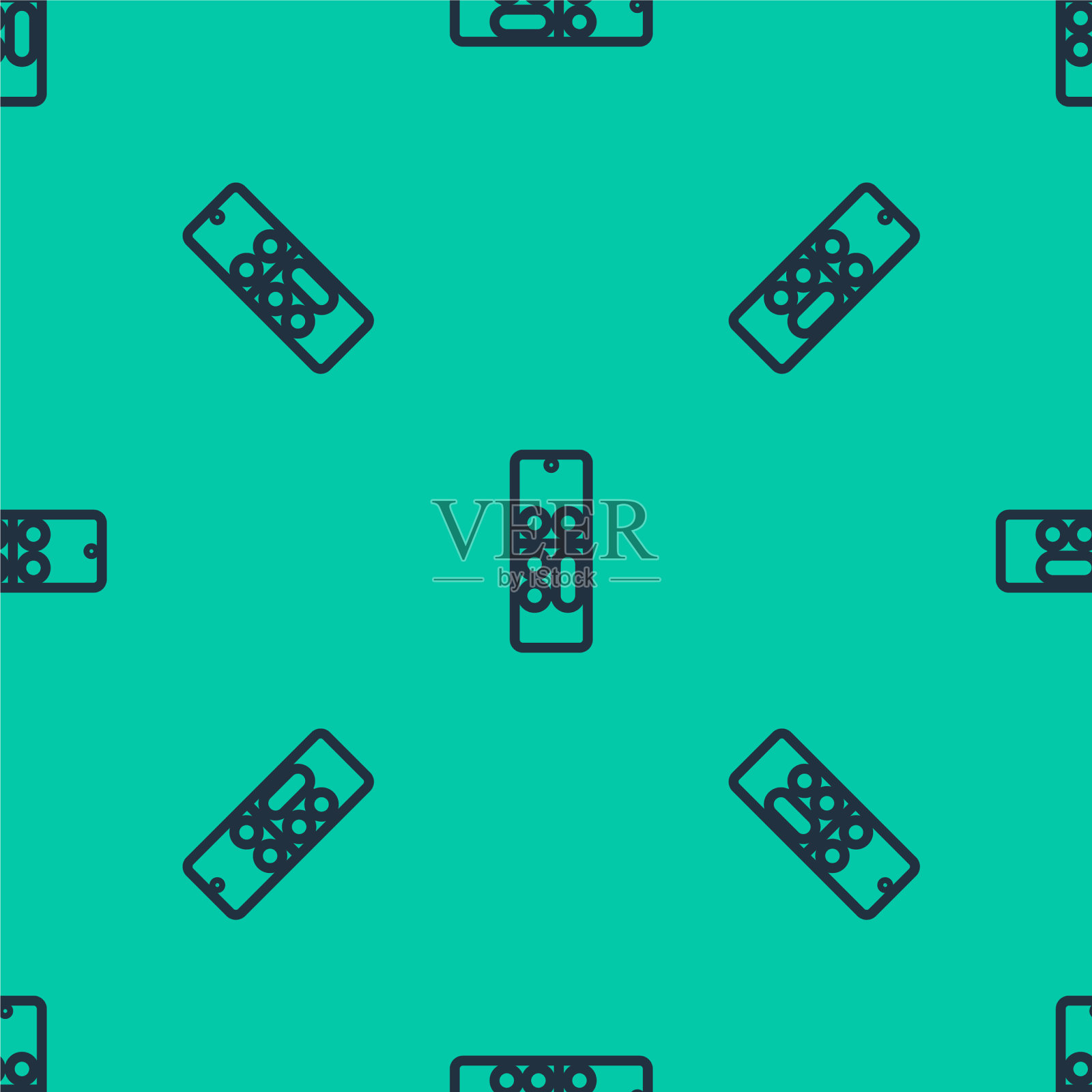 遥控图标蓝线隔离无缝插画图片素材