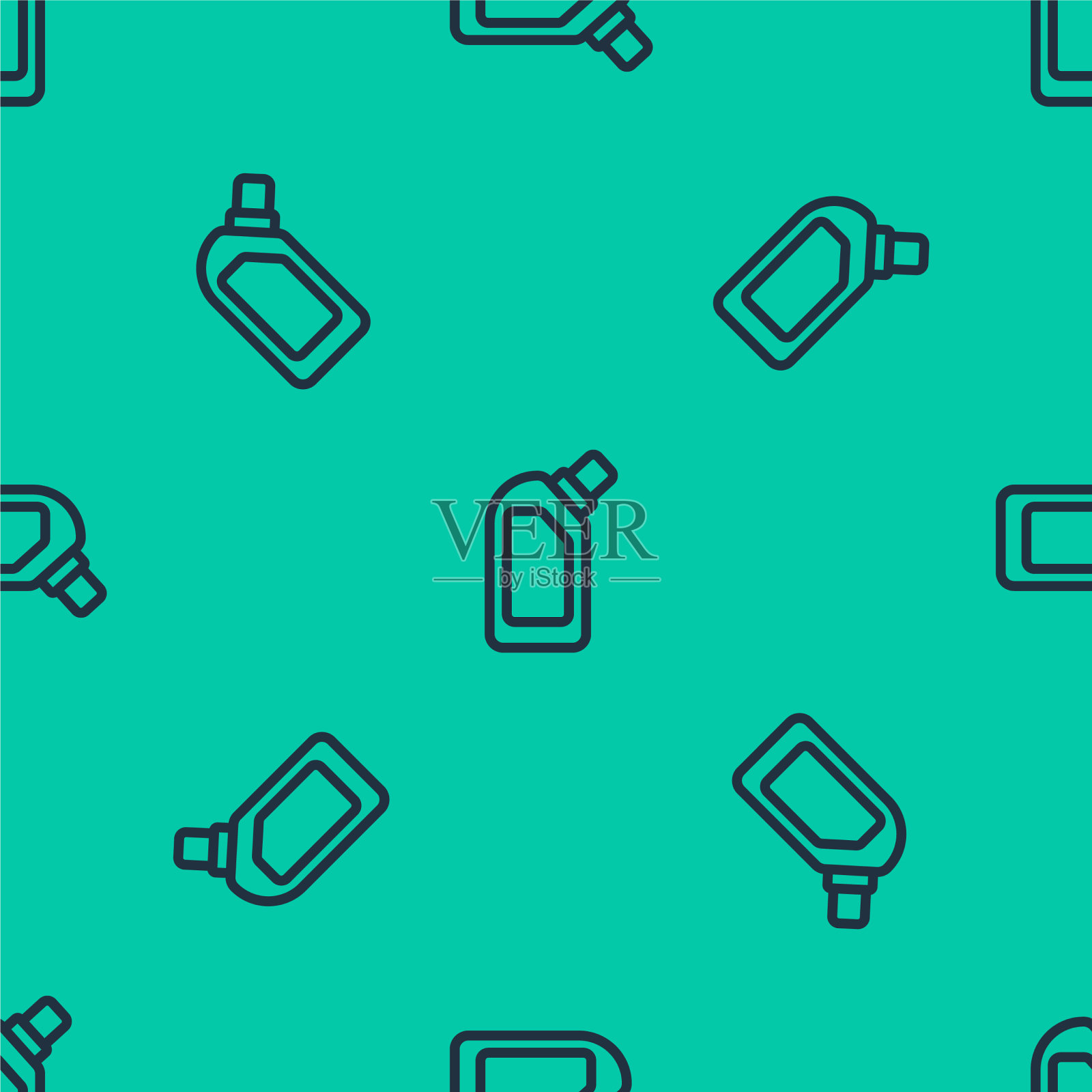 蓝线塑料瓶液体洗衣插画图片素材