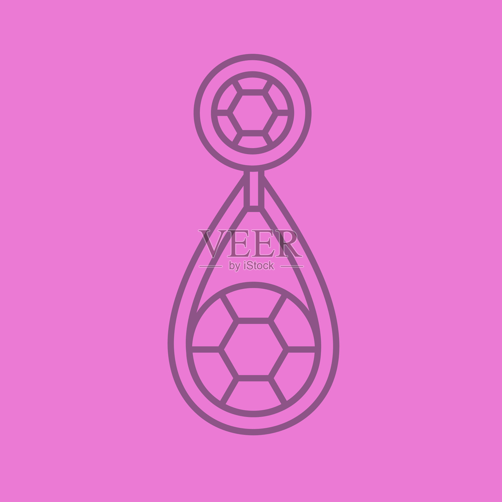 耳环与宝石线性图标插画图片素材