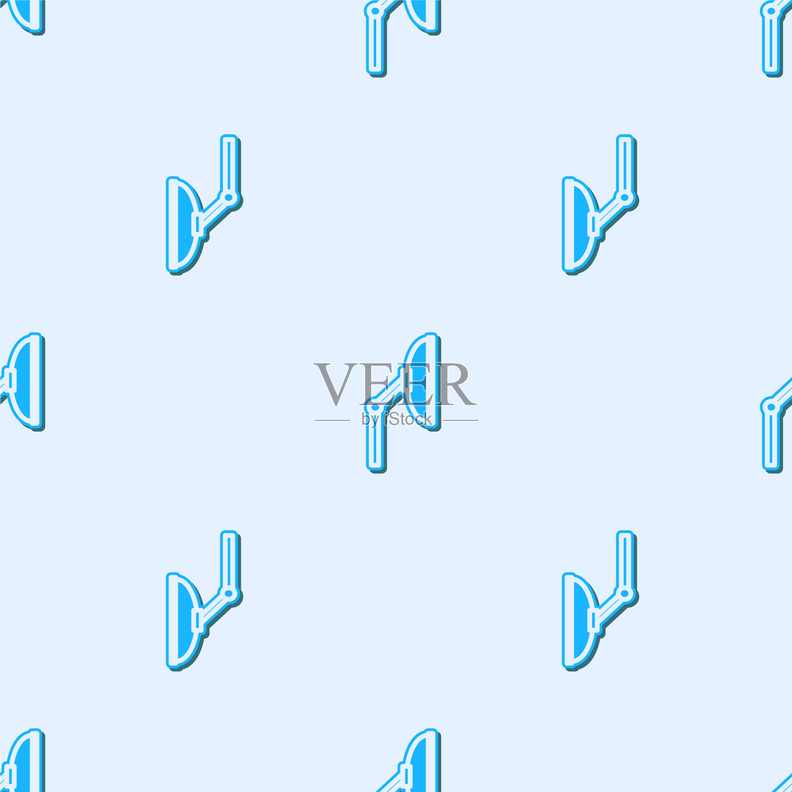 蓝线挡风玻璃刮水器图标隔离无缝插画图片素材