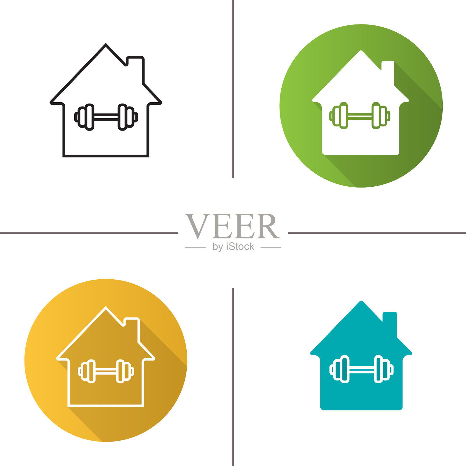 家庭运动训练图标图标素材