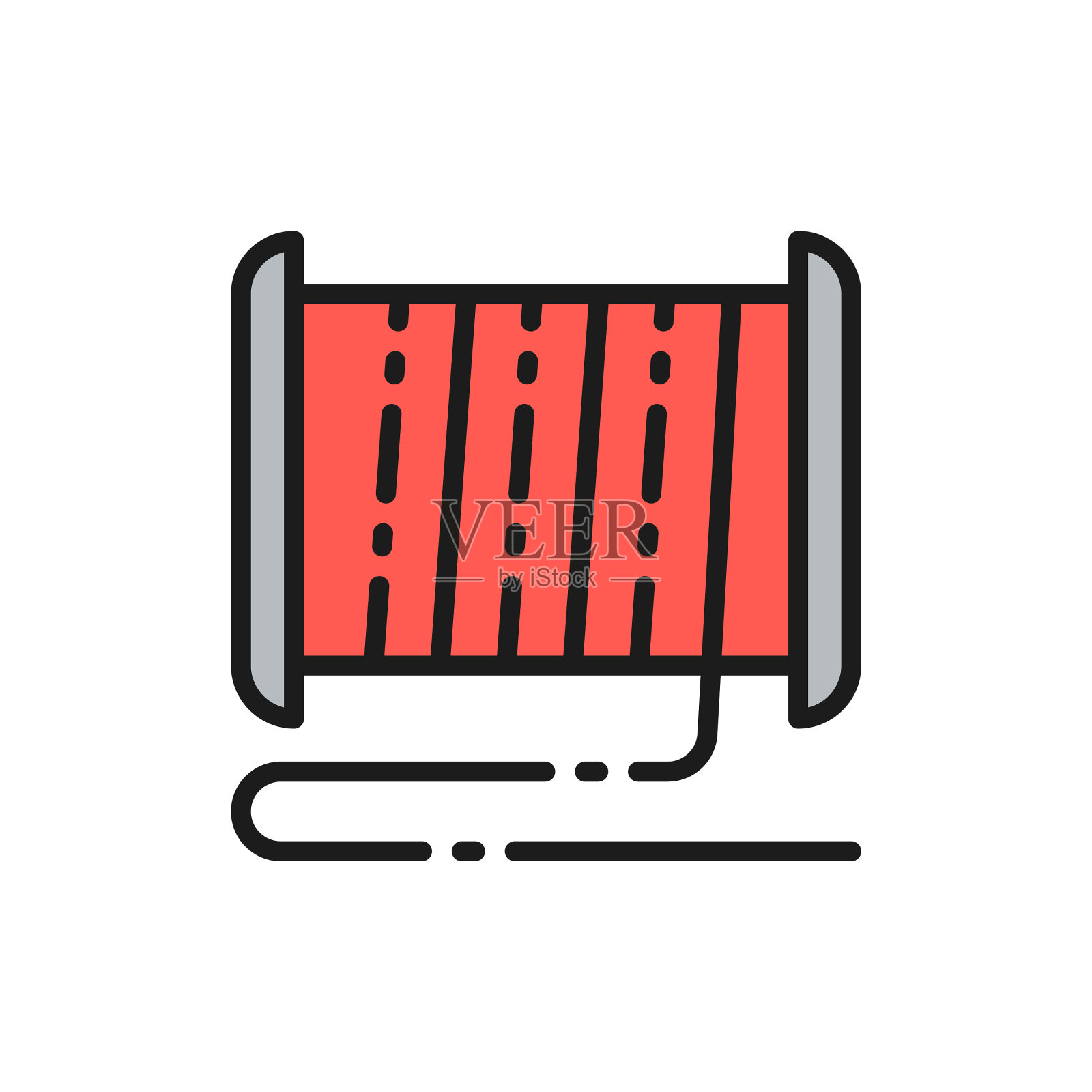 3d打印机平色线用塑料线轮设计元素图片