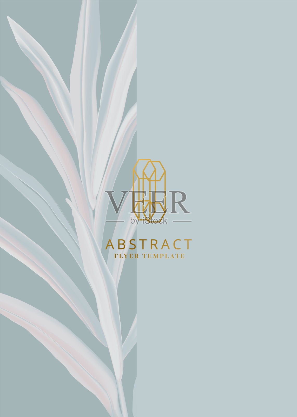 手掌对比卡与绿叶和手插画图片素材