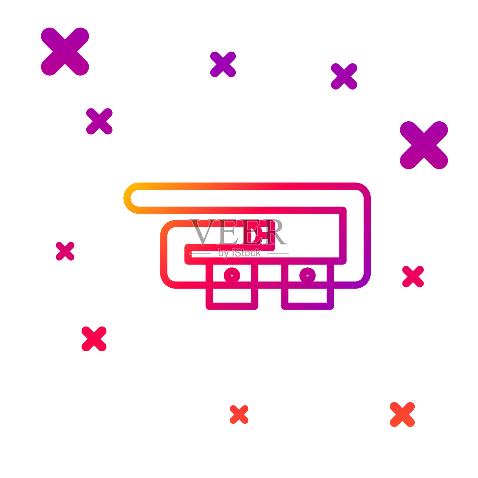 彩色线潜水带图标孤立在白色图标素材