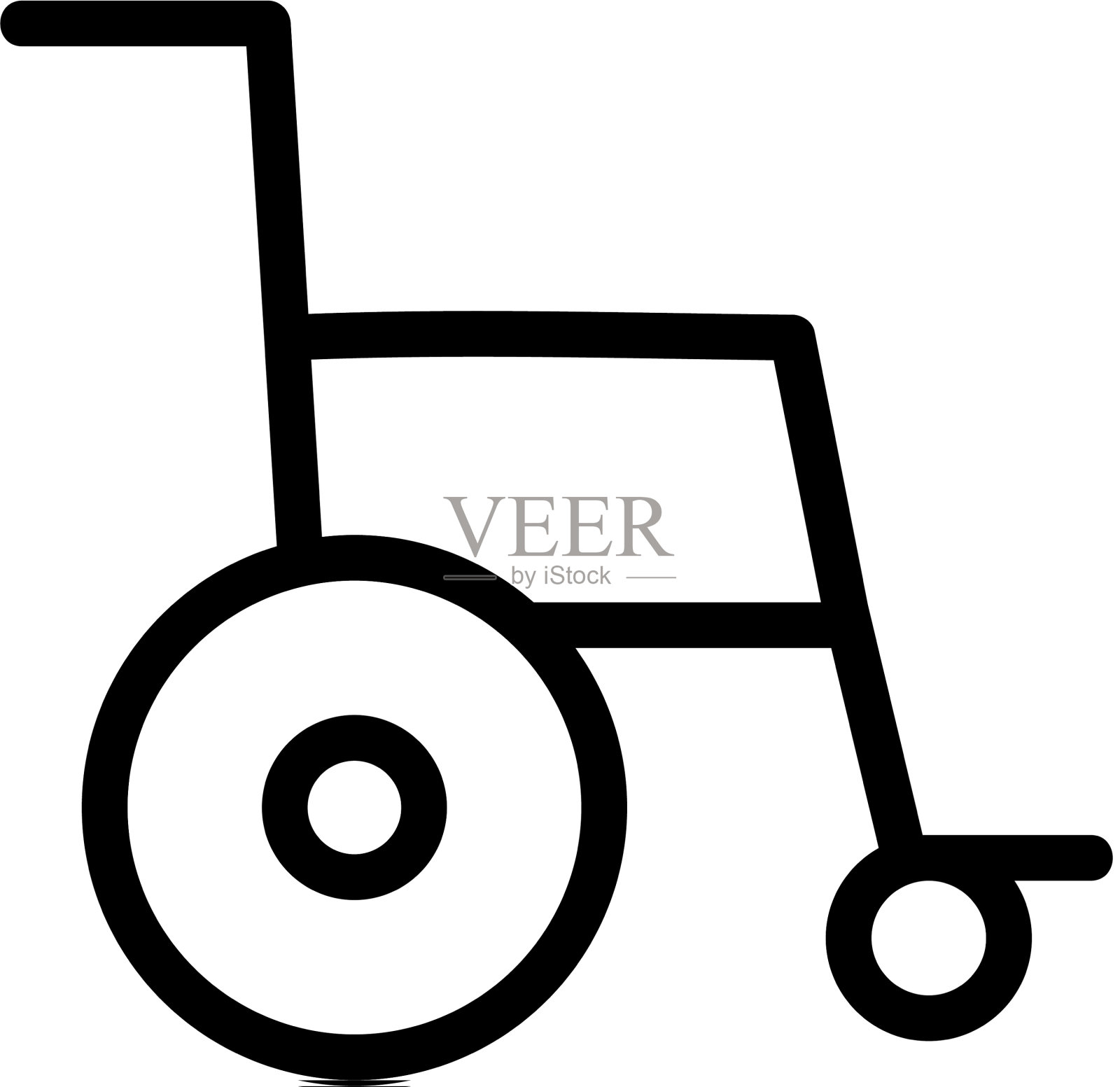 轮椅图标孤立轮廓符号设计元素图片