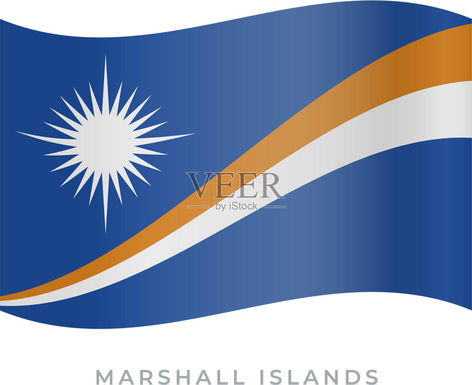 马绍尔群岛挥舞旗帜的图标插画图片素材