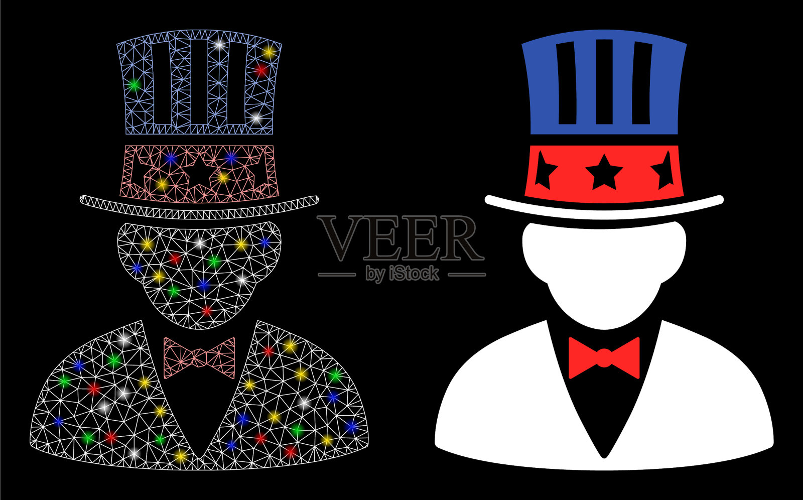 闪光网体资本主义图标与闪光插画图片素材