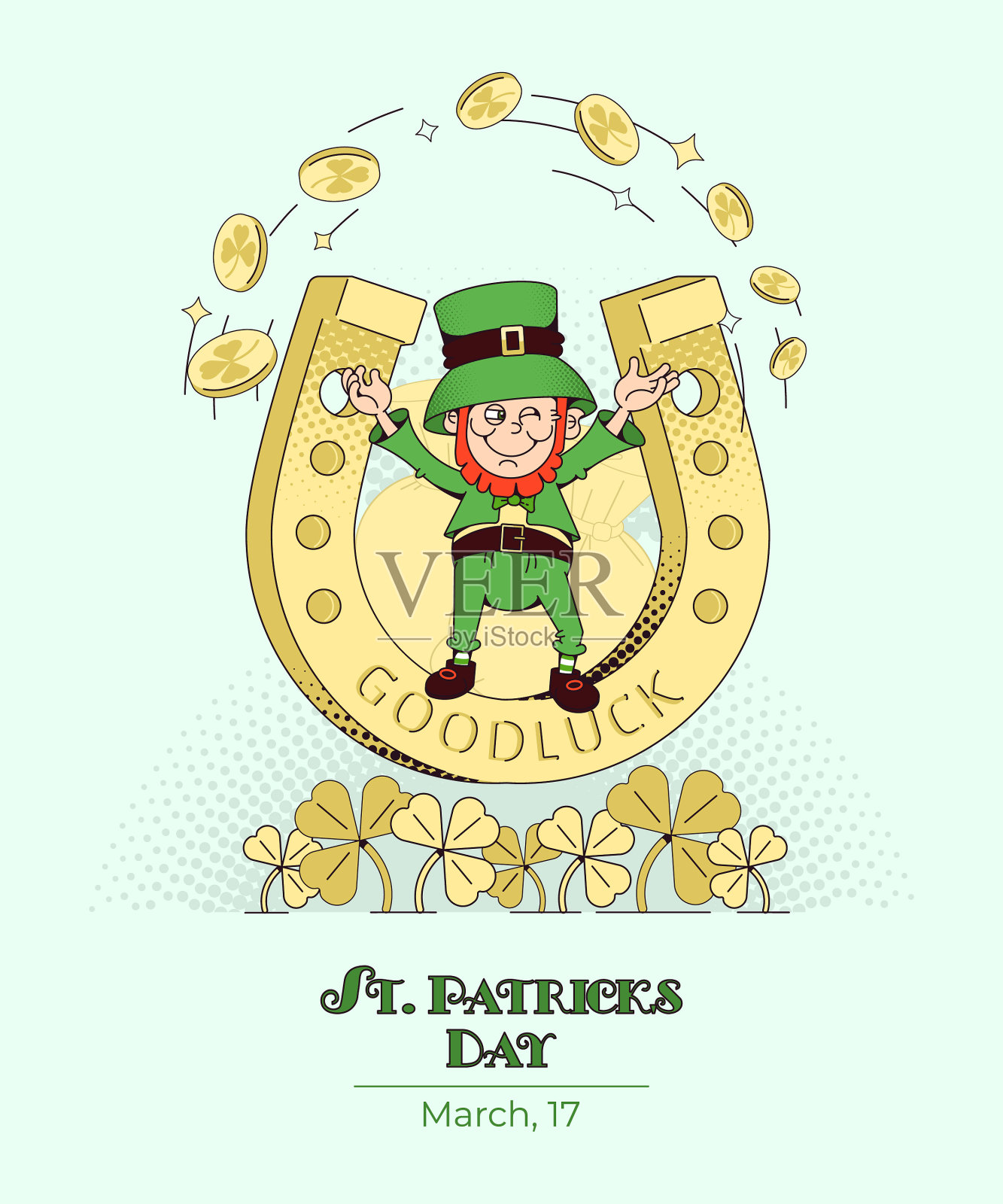 爱尔兰文化节日圣帕特里克节插画图片素材