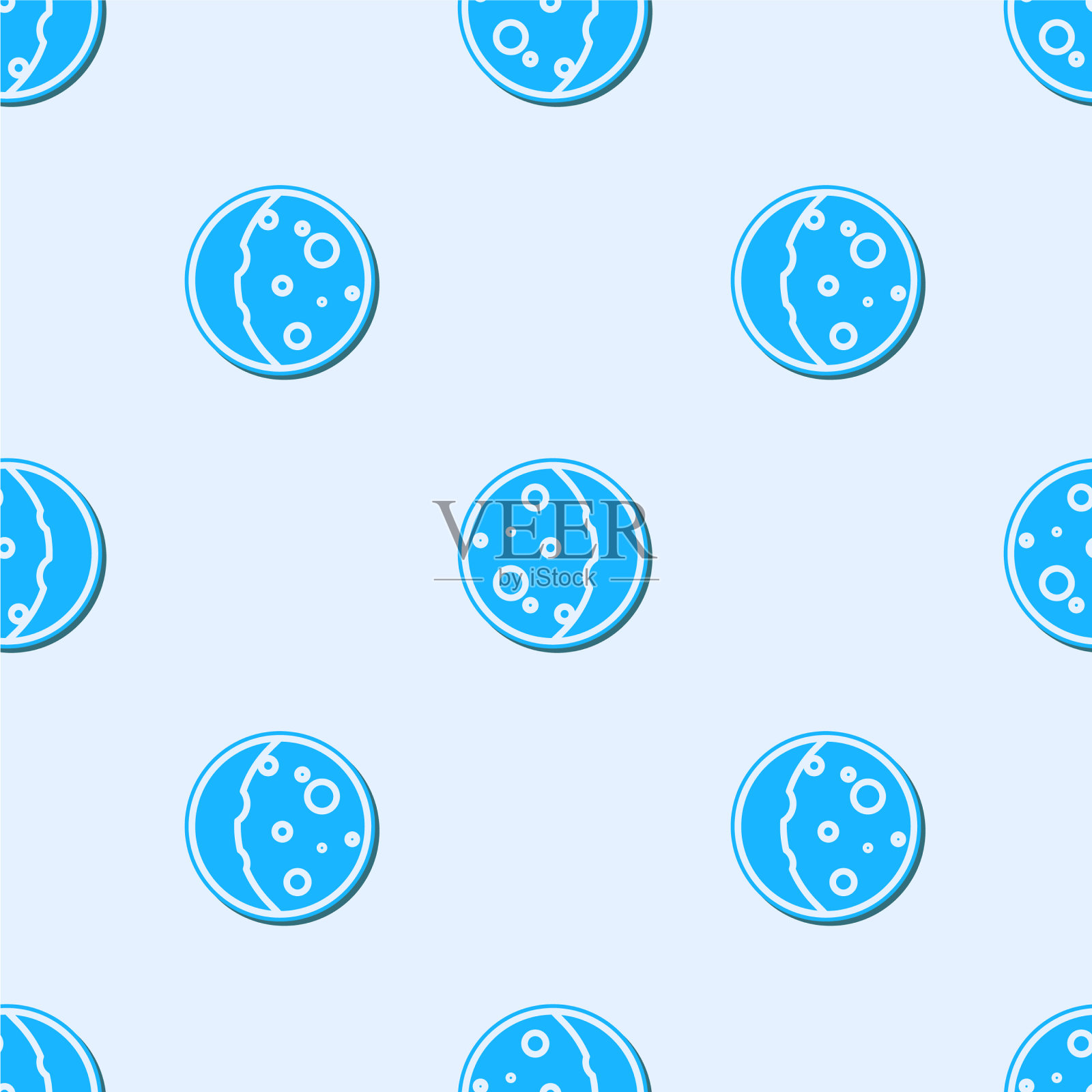 蓝线日食太阳图标孤立插画图片素材