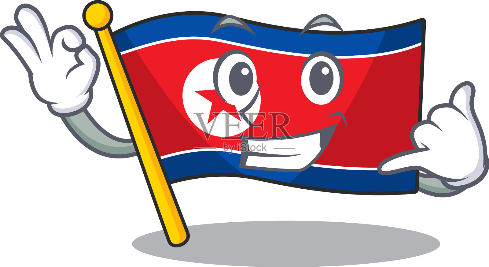 叫我可爱面旗朝鲜卷轴吉祥物设计元素图片