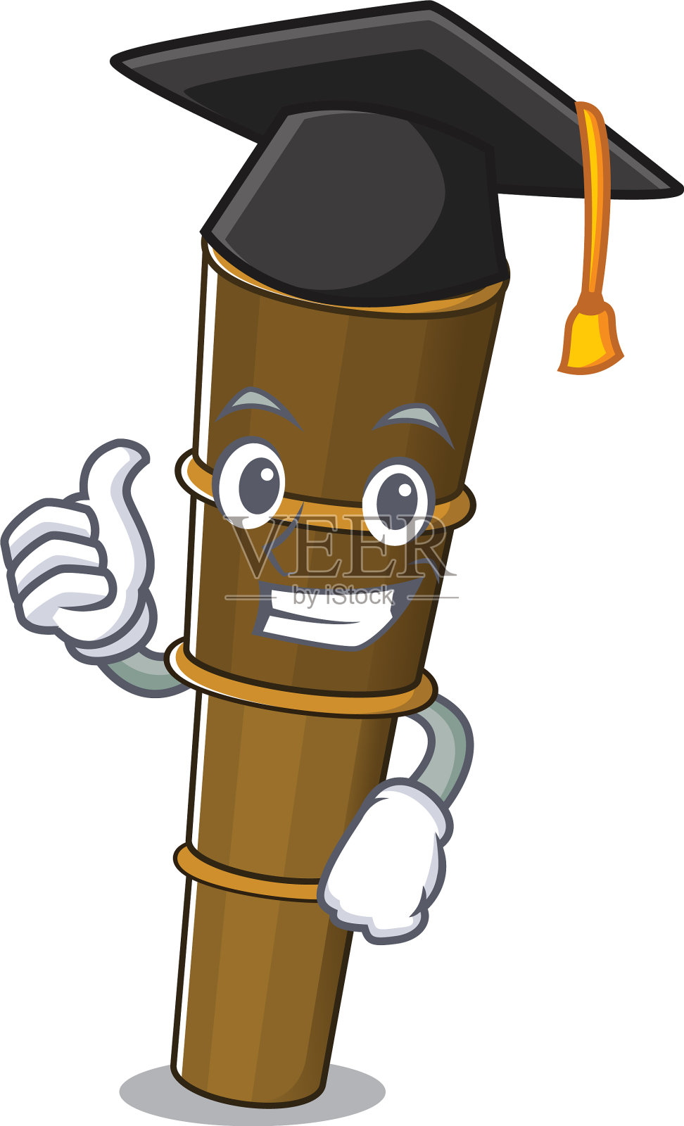 快乐的望远镜卷轴穿着黑色的毕业服设计元素图片