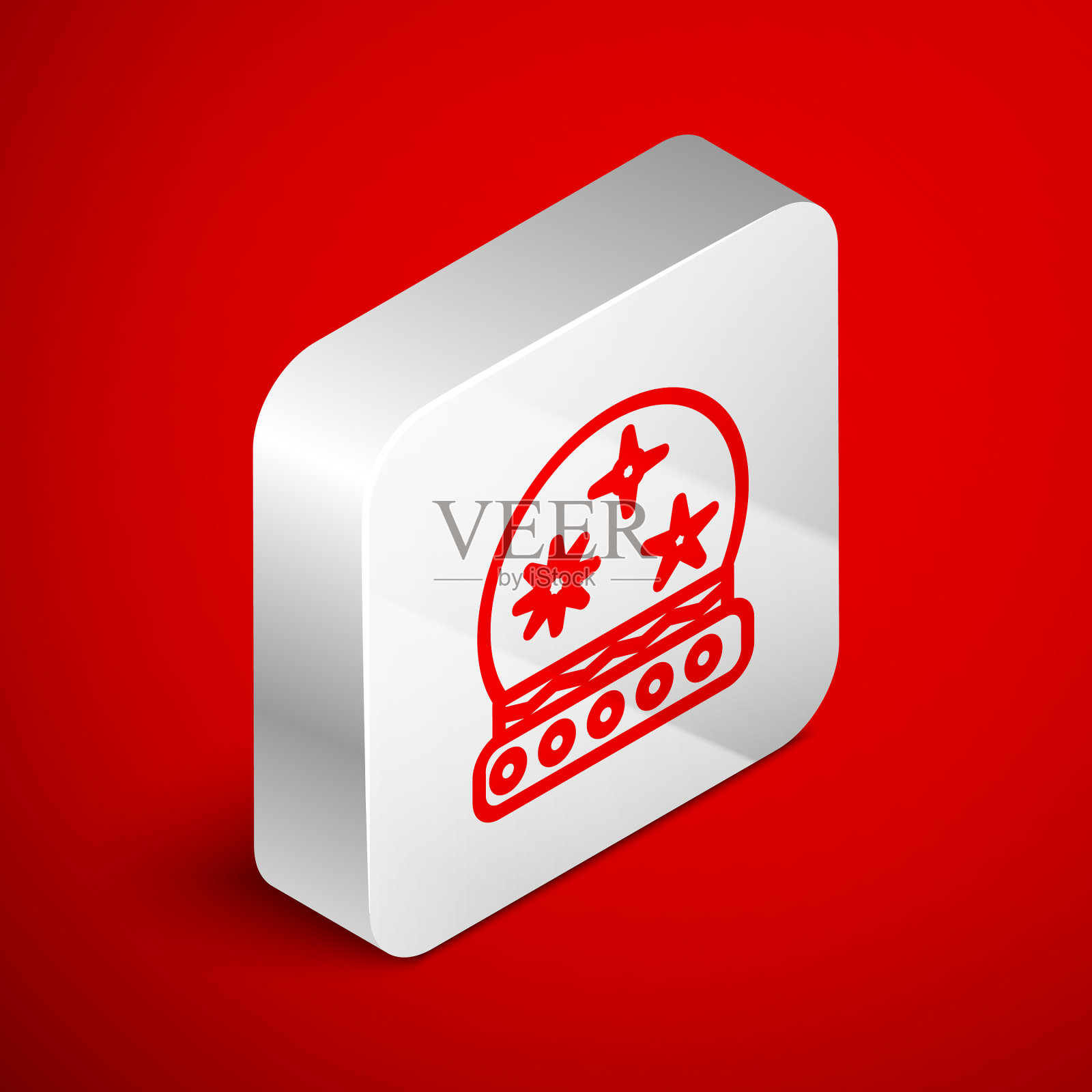 等距线魔术球图标隔离在红色图标素材