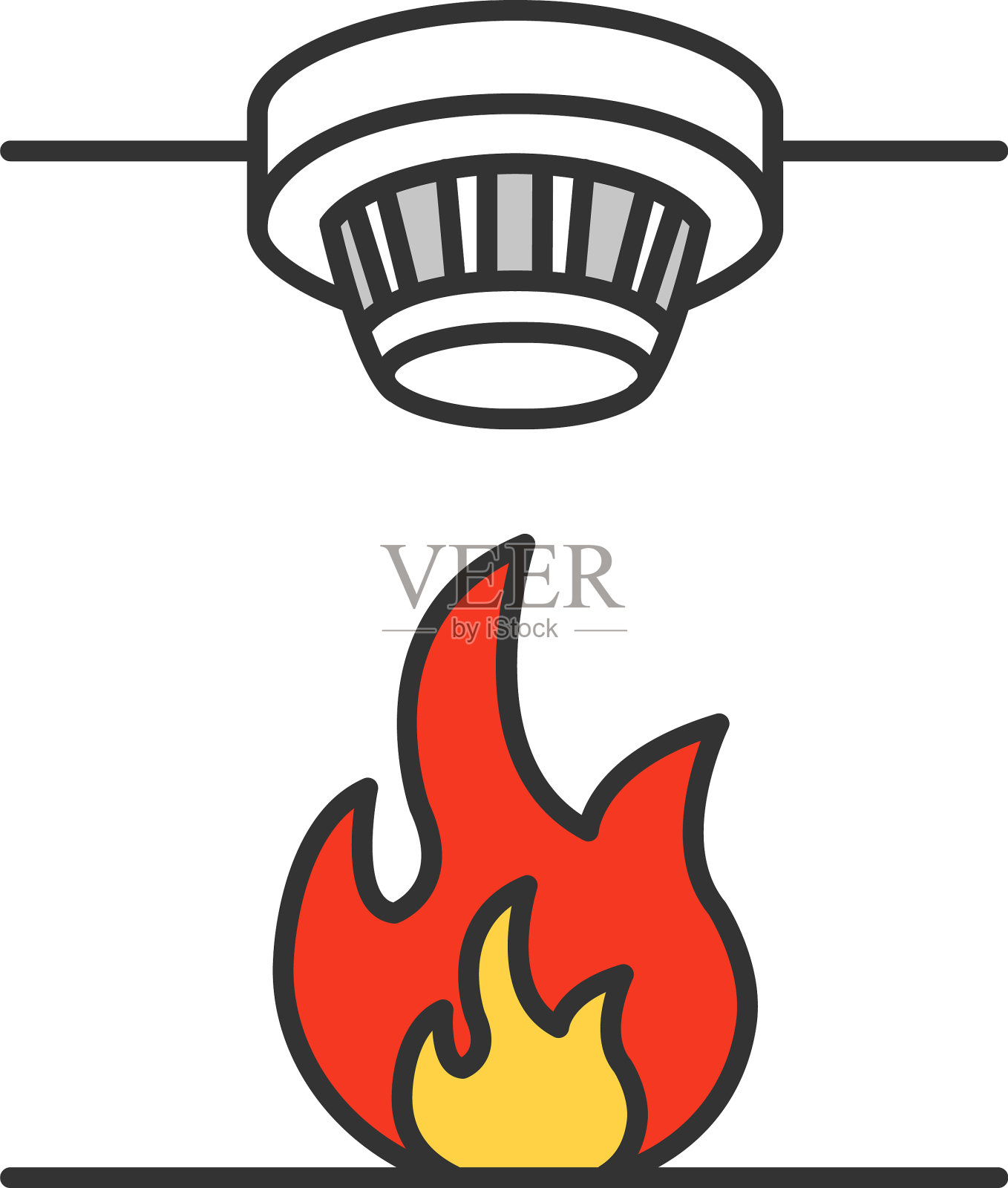 烟雾探测器颜色图标图标素材