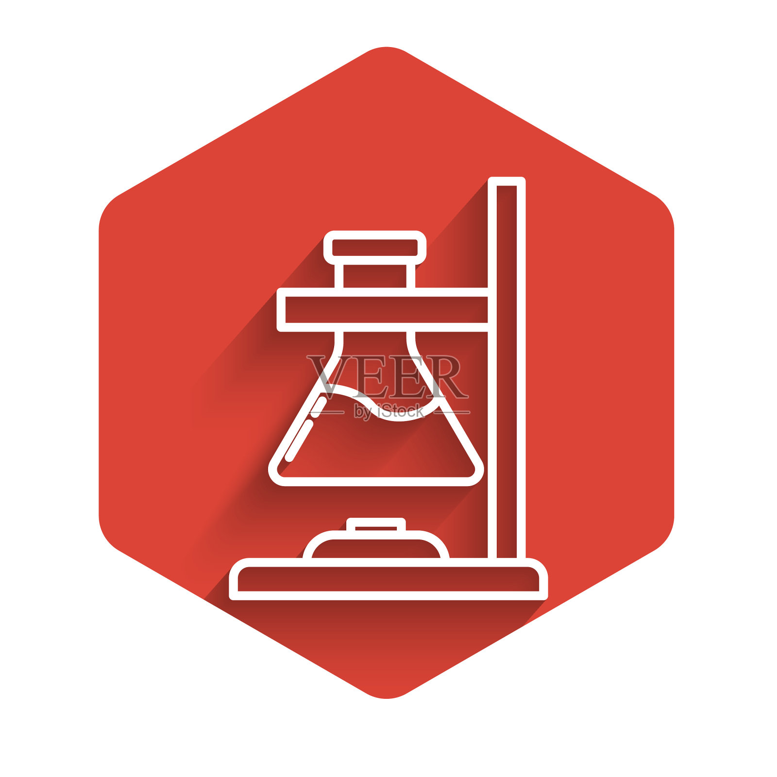 火加热器上的白线玻璃试管烧瓶图标素材