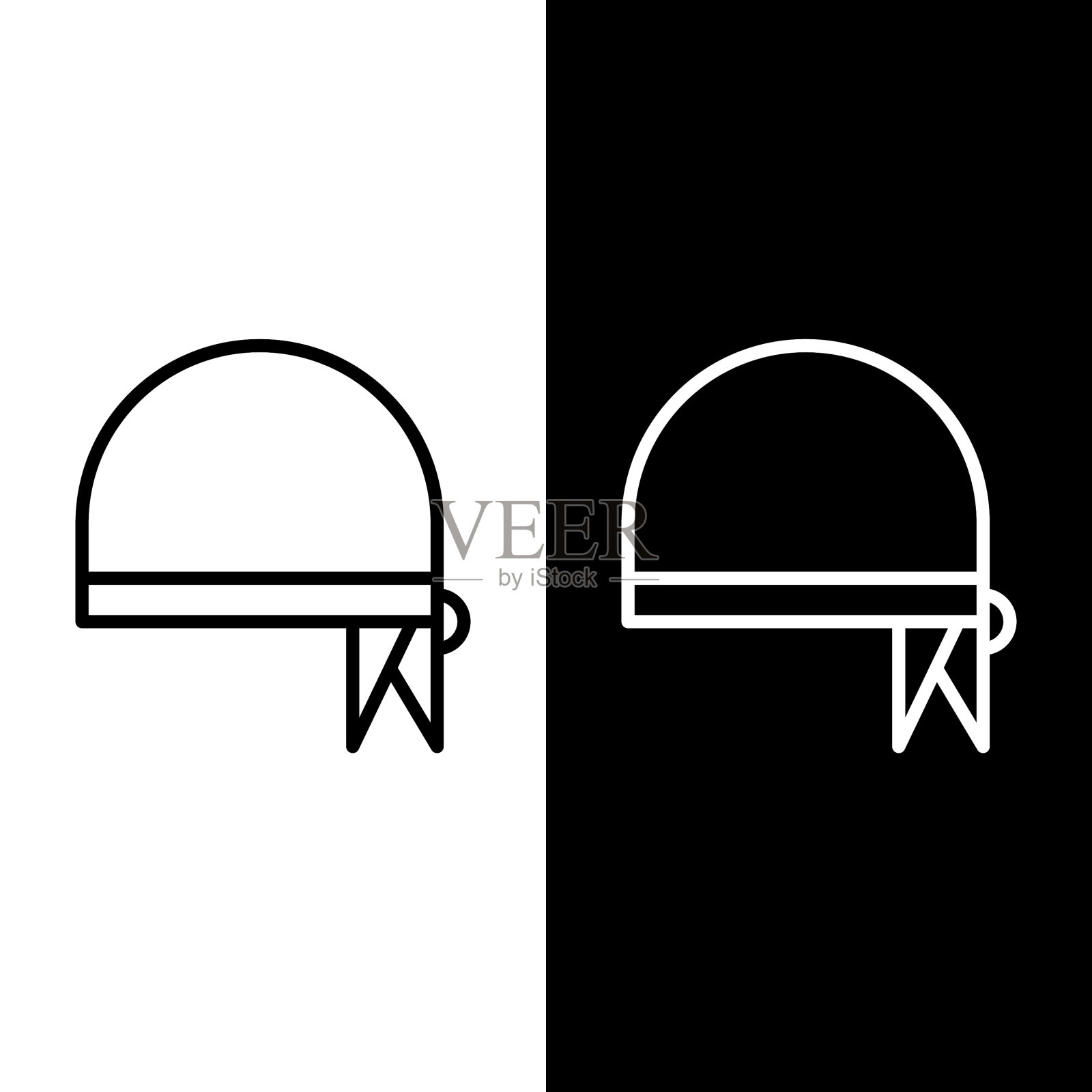 设定线海盗头巾头像孤立图标素材