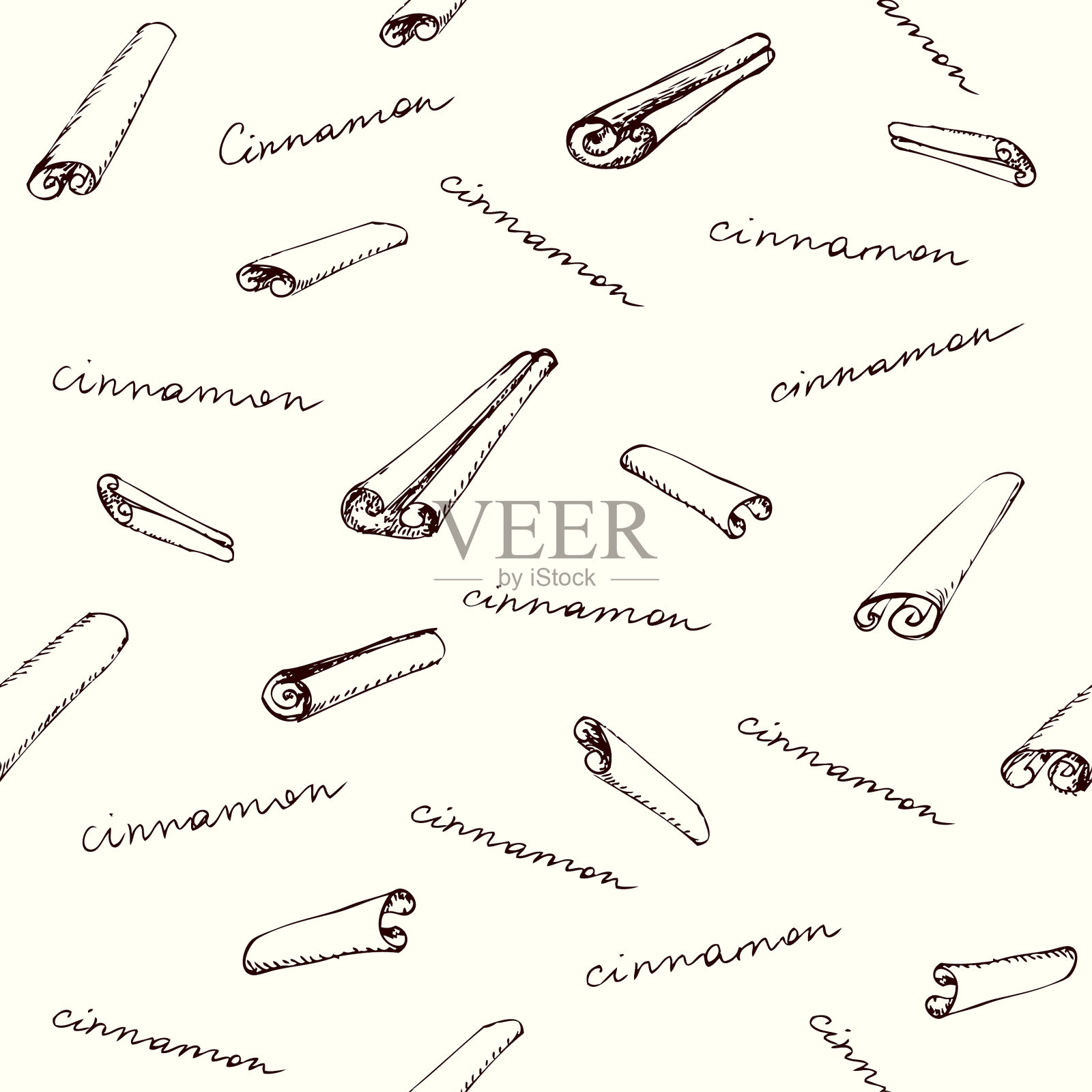 无缝模式与肉桂图像插画图片素材