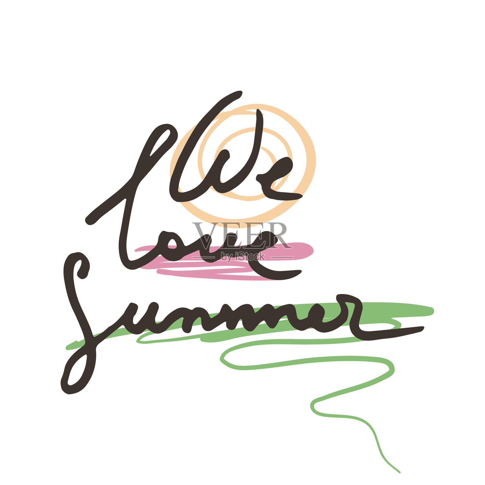 手绘油墨垃圾设计夏季印花或插画图片素材