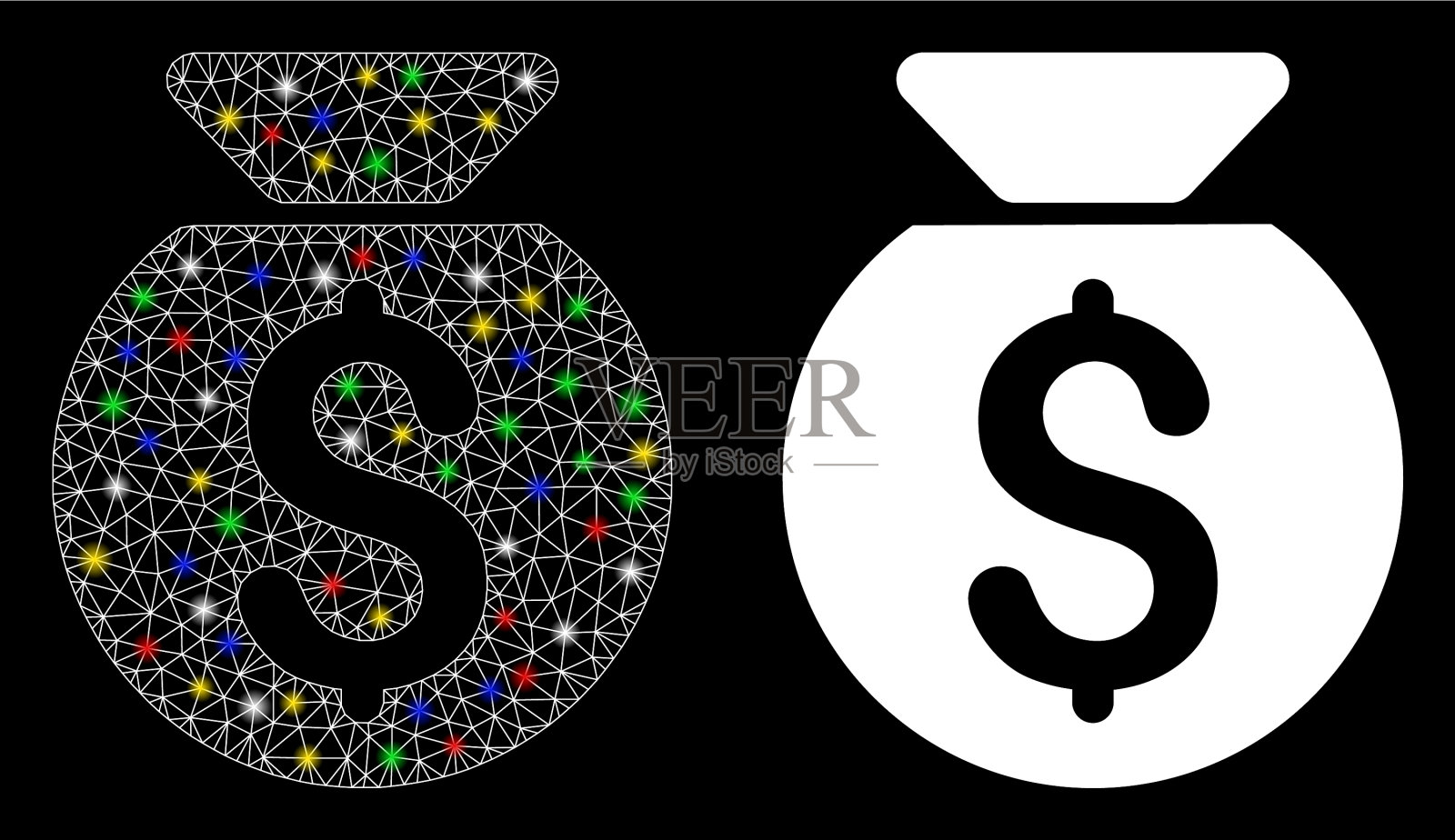 光滑的网状网络金融资本图标插画图片素材