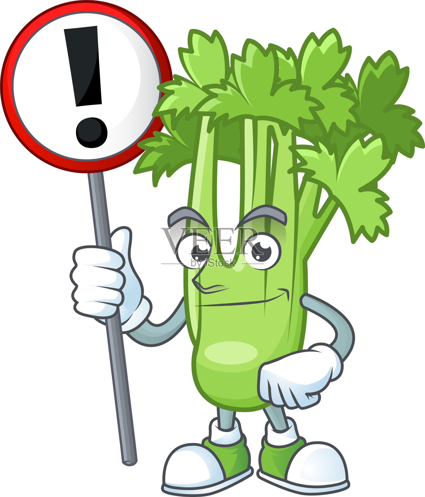 卡通吉祥物芹菜植物在他的招牌里设计元素图片