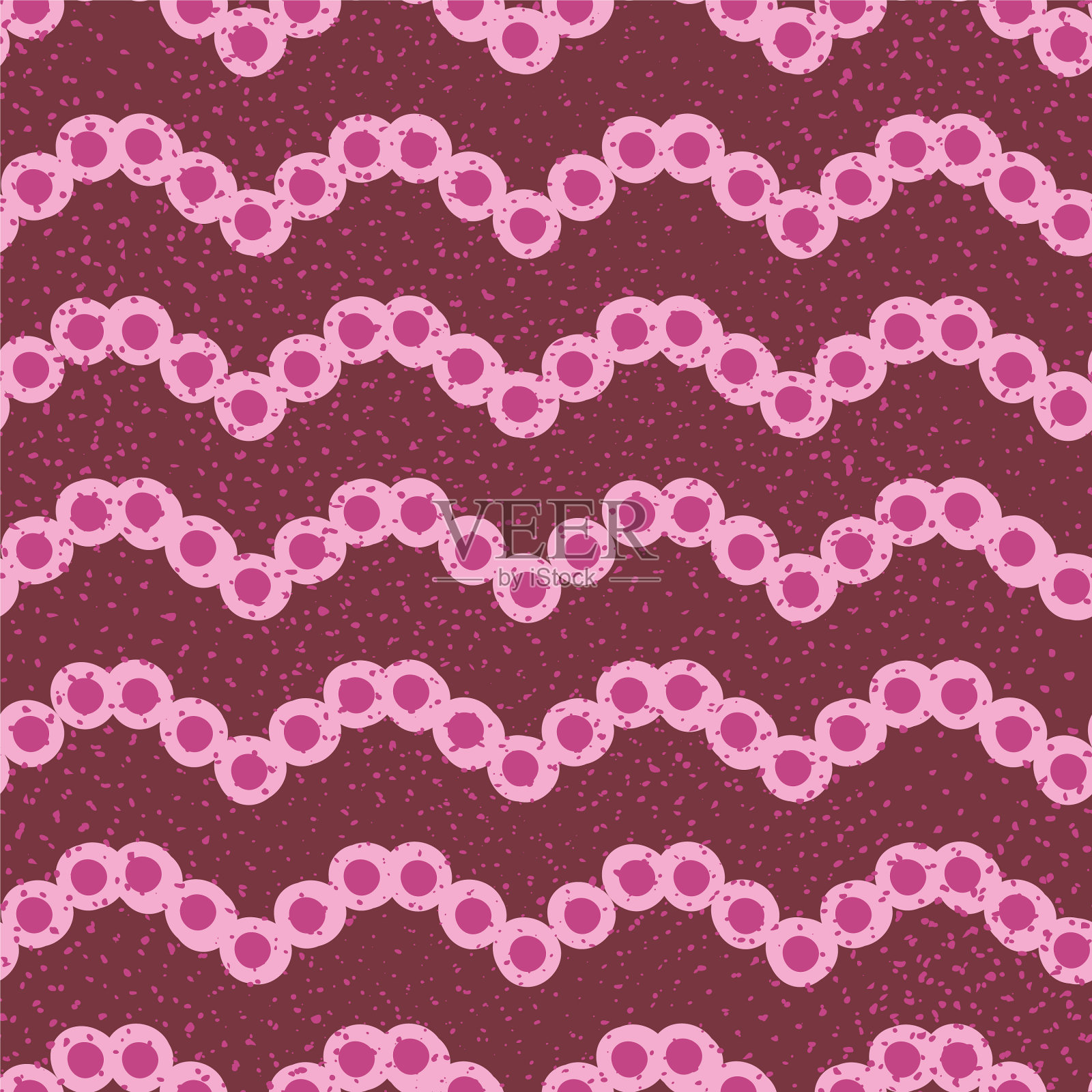 图案与粉红色之字形串珠插画图片素材