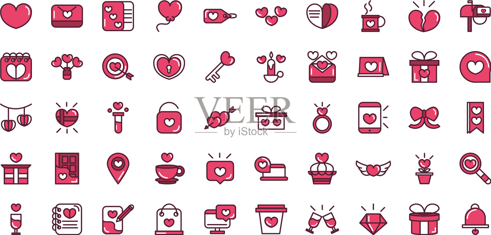 情人节快乐，爱，浪漫的感觉图标素材