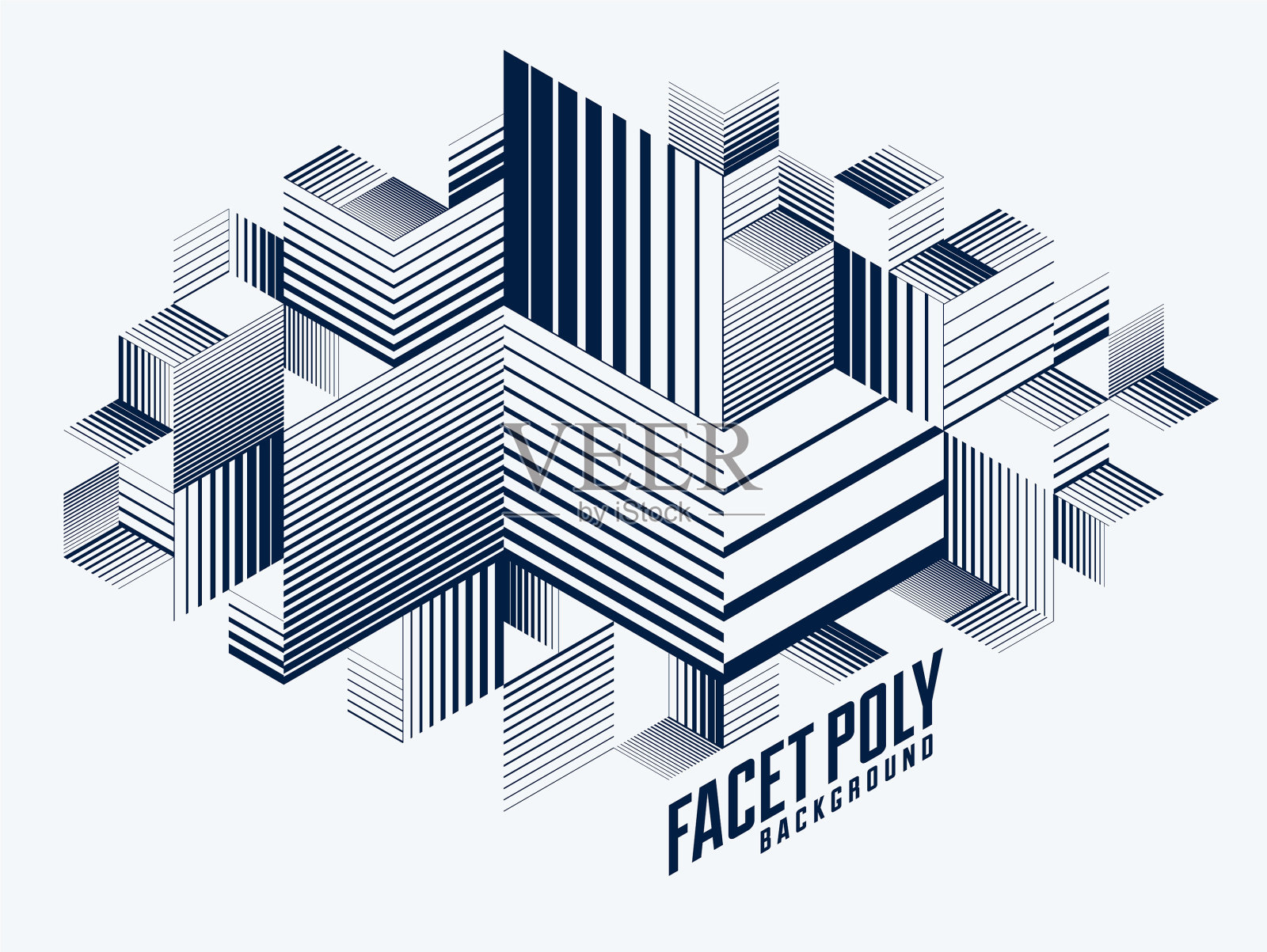 摘要多边形背景与条纹插画图片素材