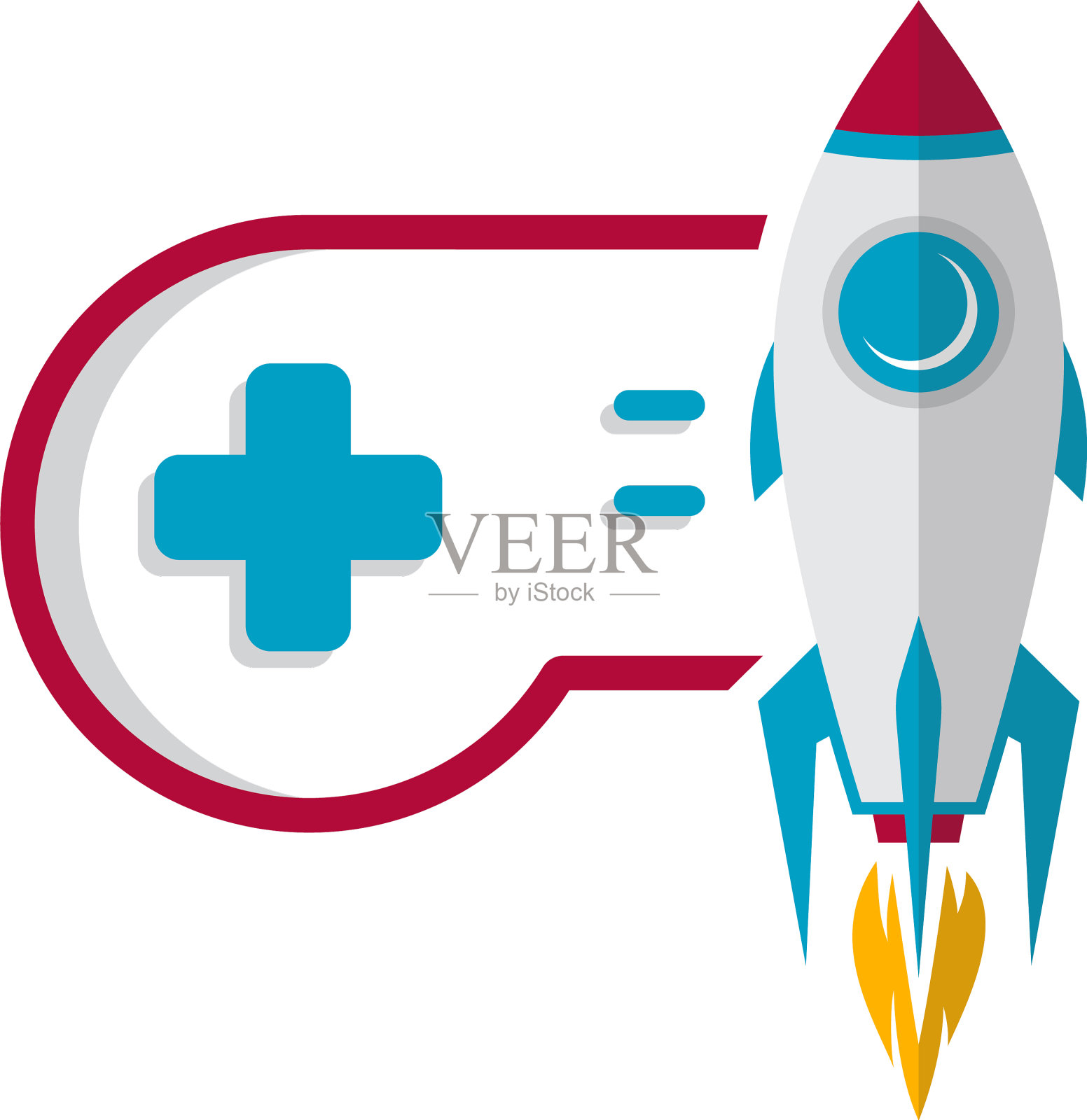 火箭游戏控制台涡轮加速操纵杆插画图片素材