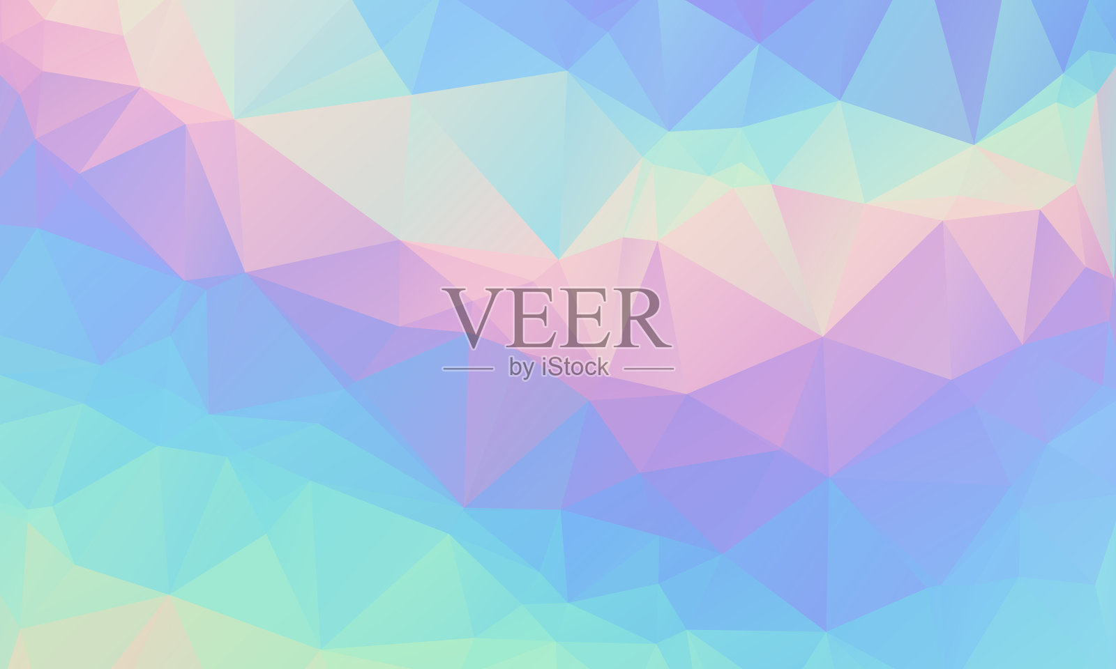 低聚网格全息三角形背景插画图片素材