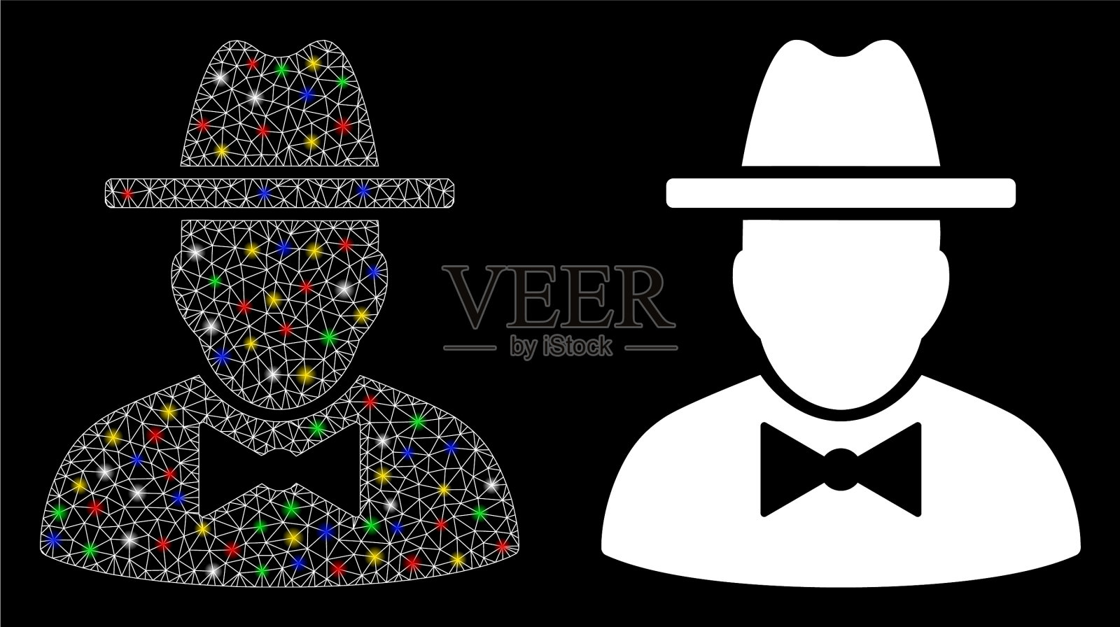 耀斑网格2d间谍图标耀斑插画图片素材