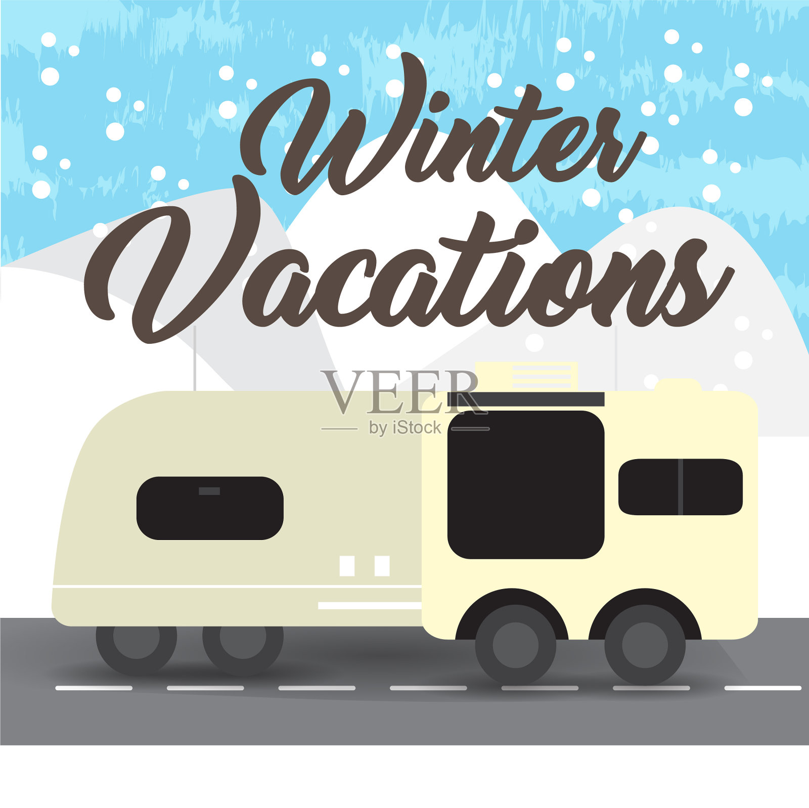 寒假的海报插画图片素材