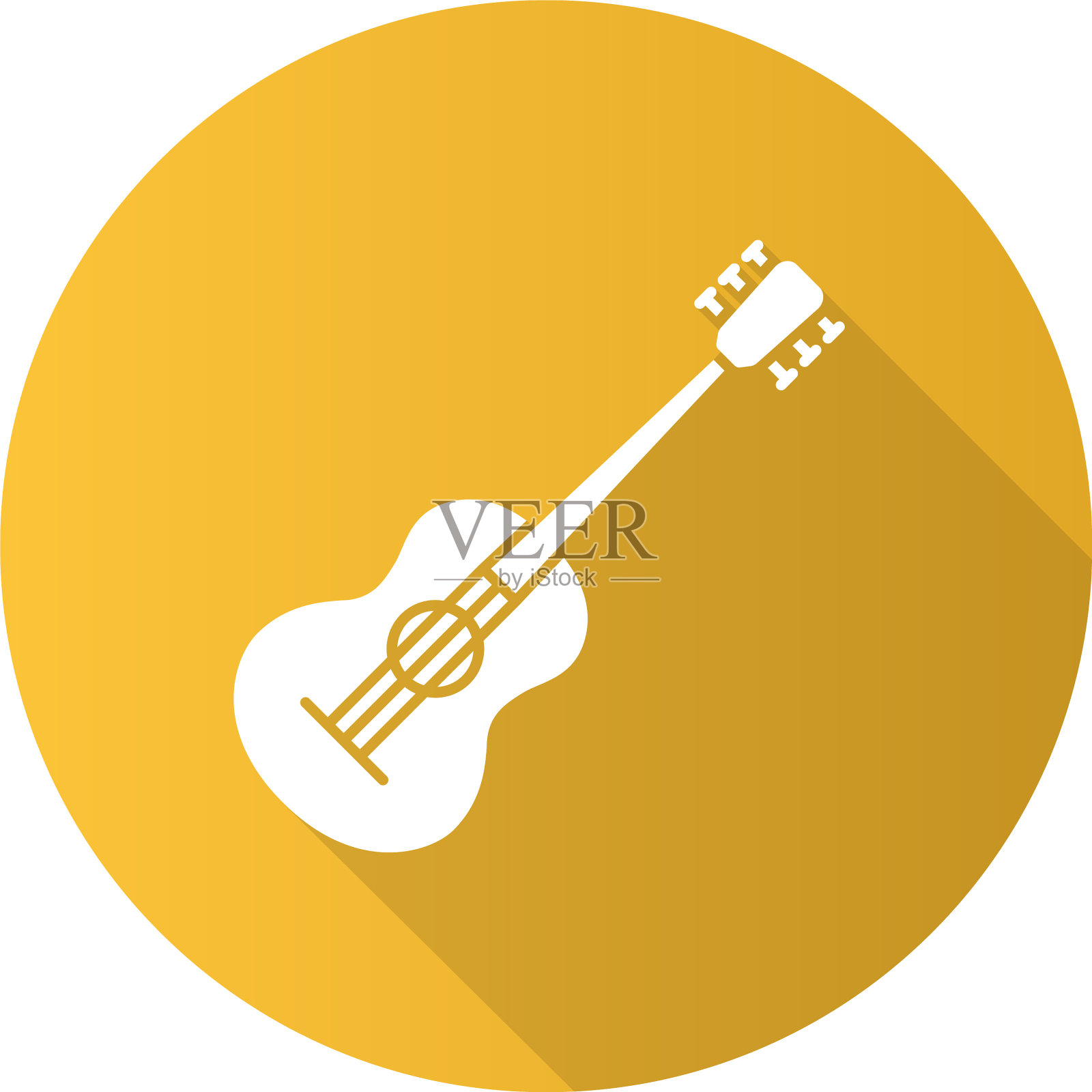 吉他平面设计长影字形图标设计元素图片