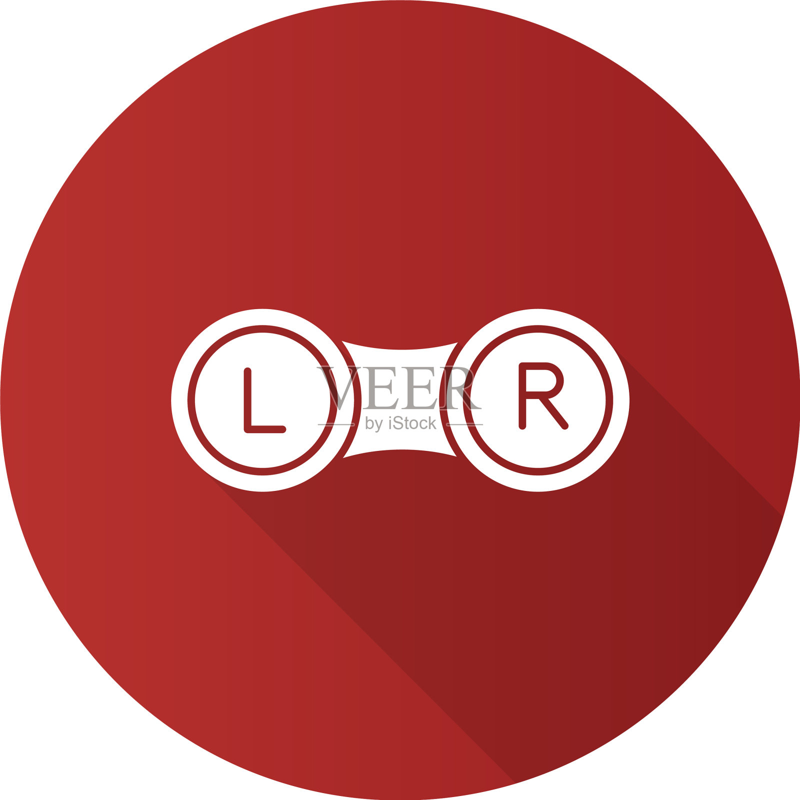 眼睛接触镜盒平面设计长阴影图标素材