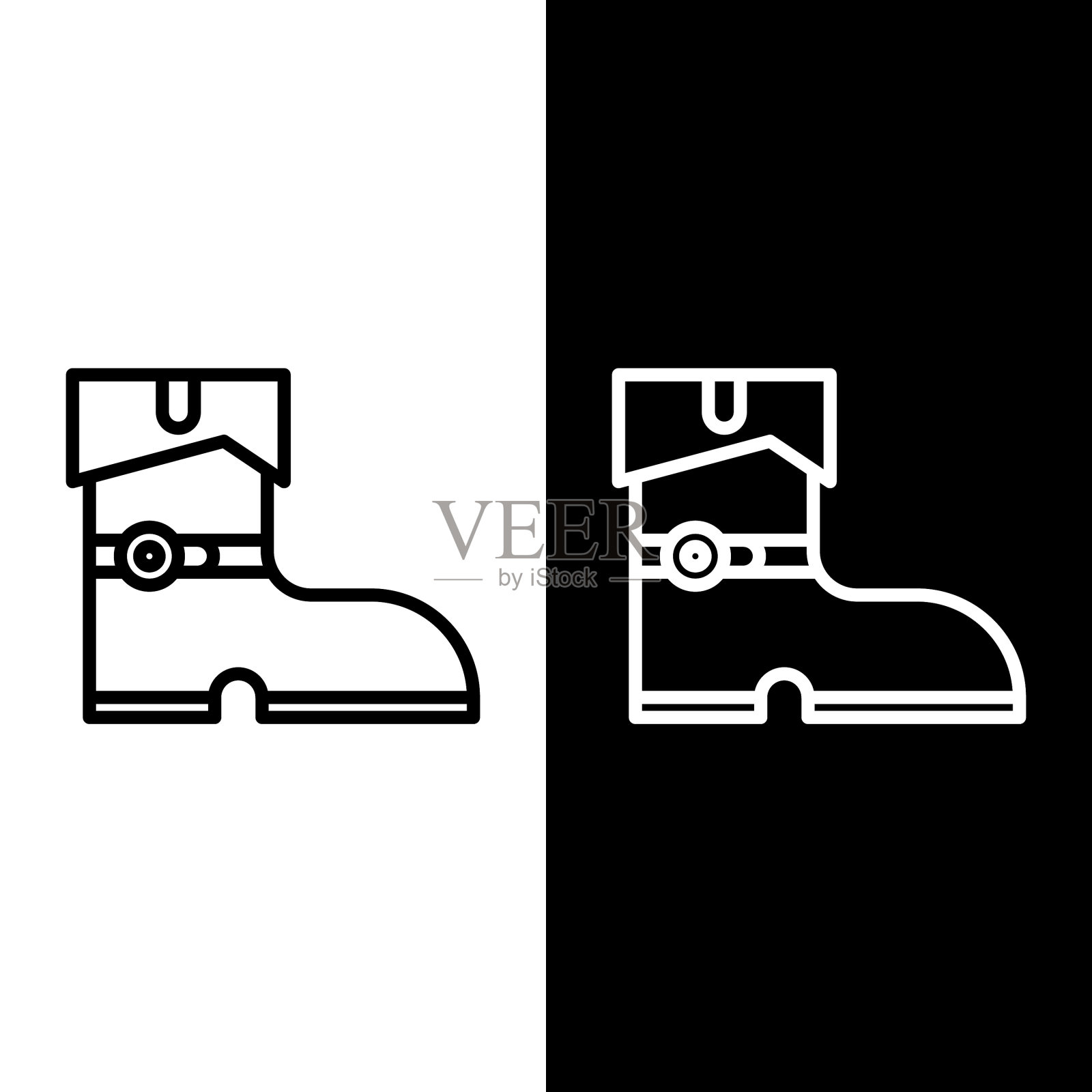 设置行皮革海盗靴图标隔离上图标素材