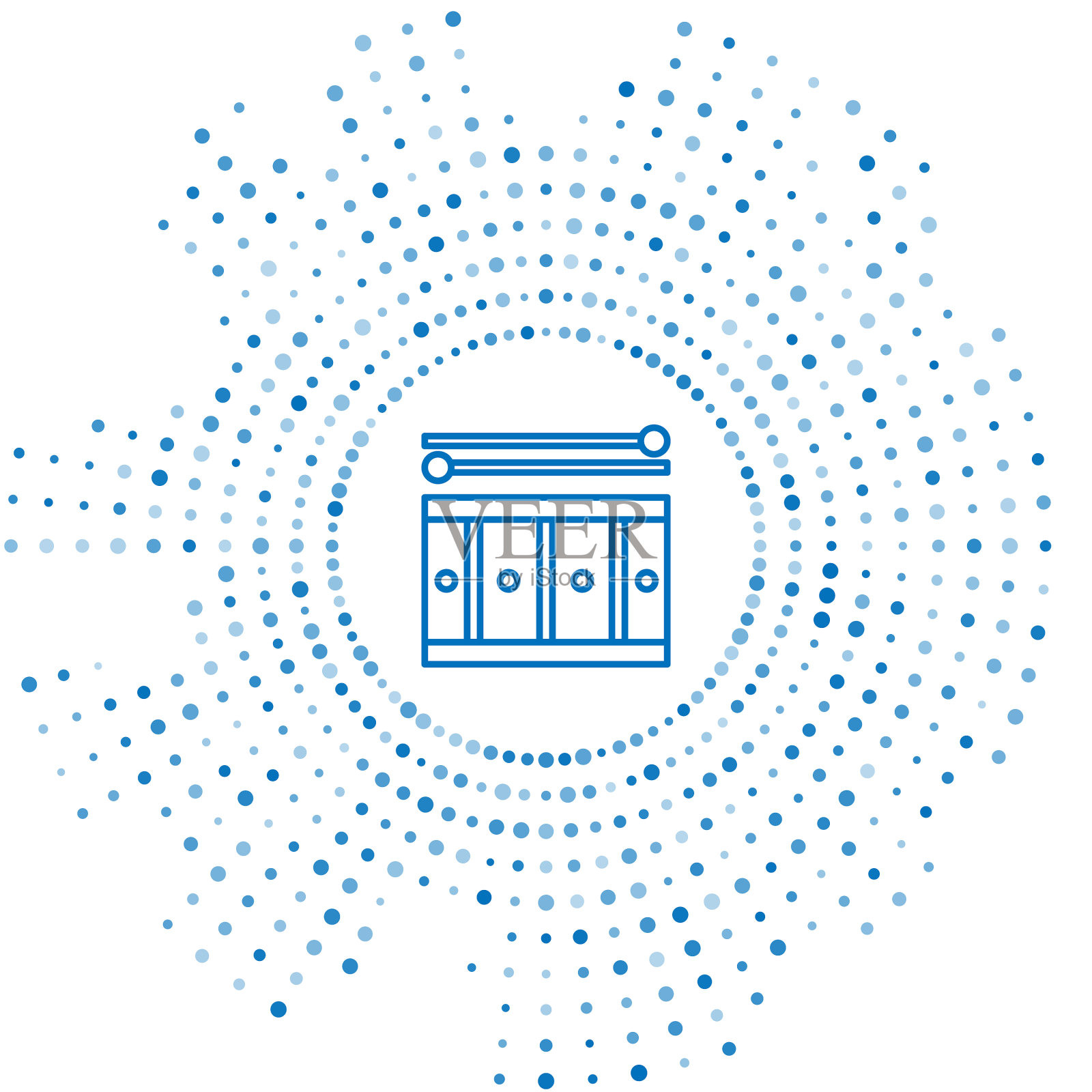 蓝线鼓与鼓棒图标隔离插画图片素材